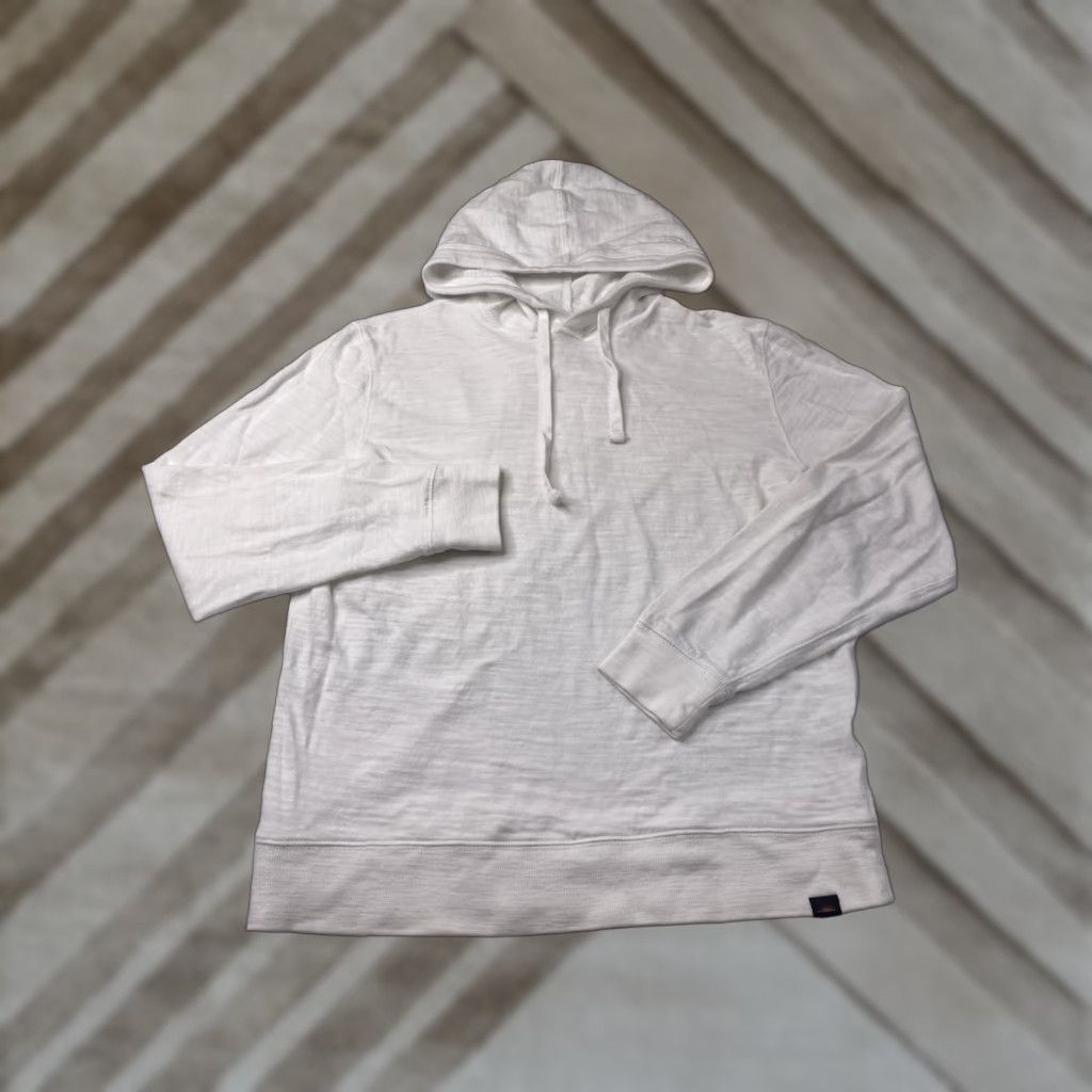 Faherty Faherty Hooded Pullover Mens M White Slub Sunwashed Knit Hoodie All Seasons Casual Lightweight Size US M / EU 48-50 / 2 - 1 Thumbnail