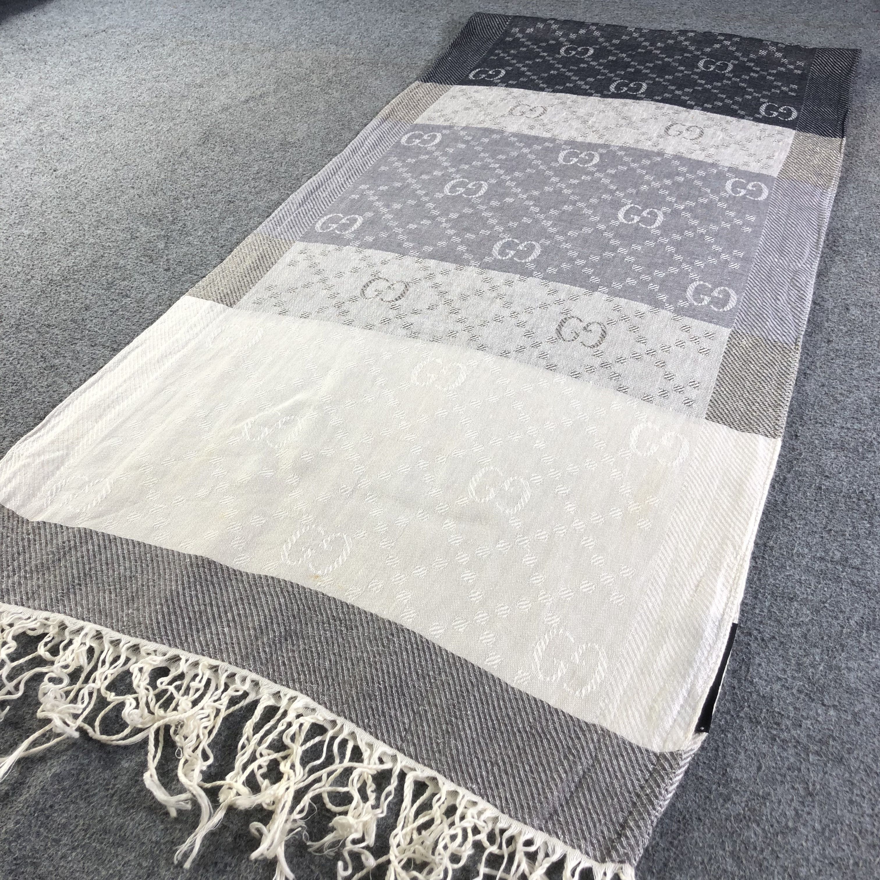 Gucci Gucci Monogram Wool Scarf Muffler Wrap V1760 Size ONE SIZE - 2 Thumbnail