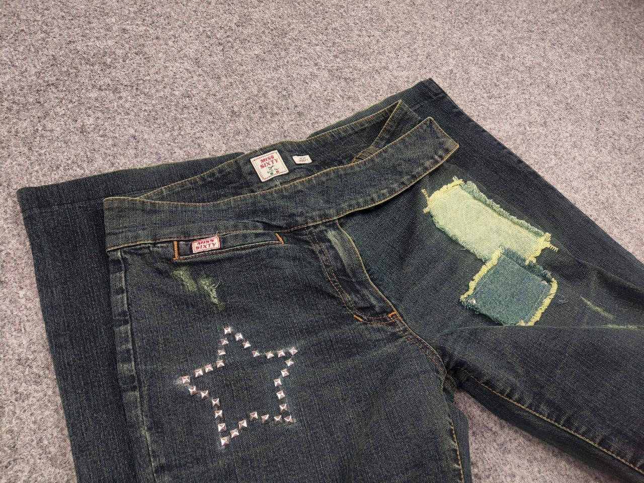 Miss Sixty Vintage Miss Sixty roxy Low Rise Flared patchwork Jeans Y2K Size 31" - 13 Thumbnail