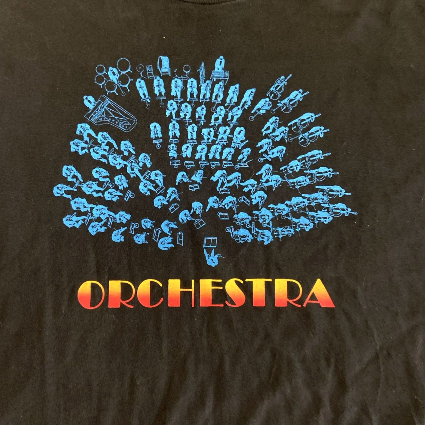 Hanes VINTAGE 90s Music T-Shirt NYC Orchestra Single Stitch XL Hanes Crew Neck Men Black Cotton Graphic Print 90s Art School Size US XL / EU 56 / 4 - 2 Thumbnail