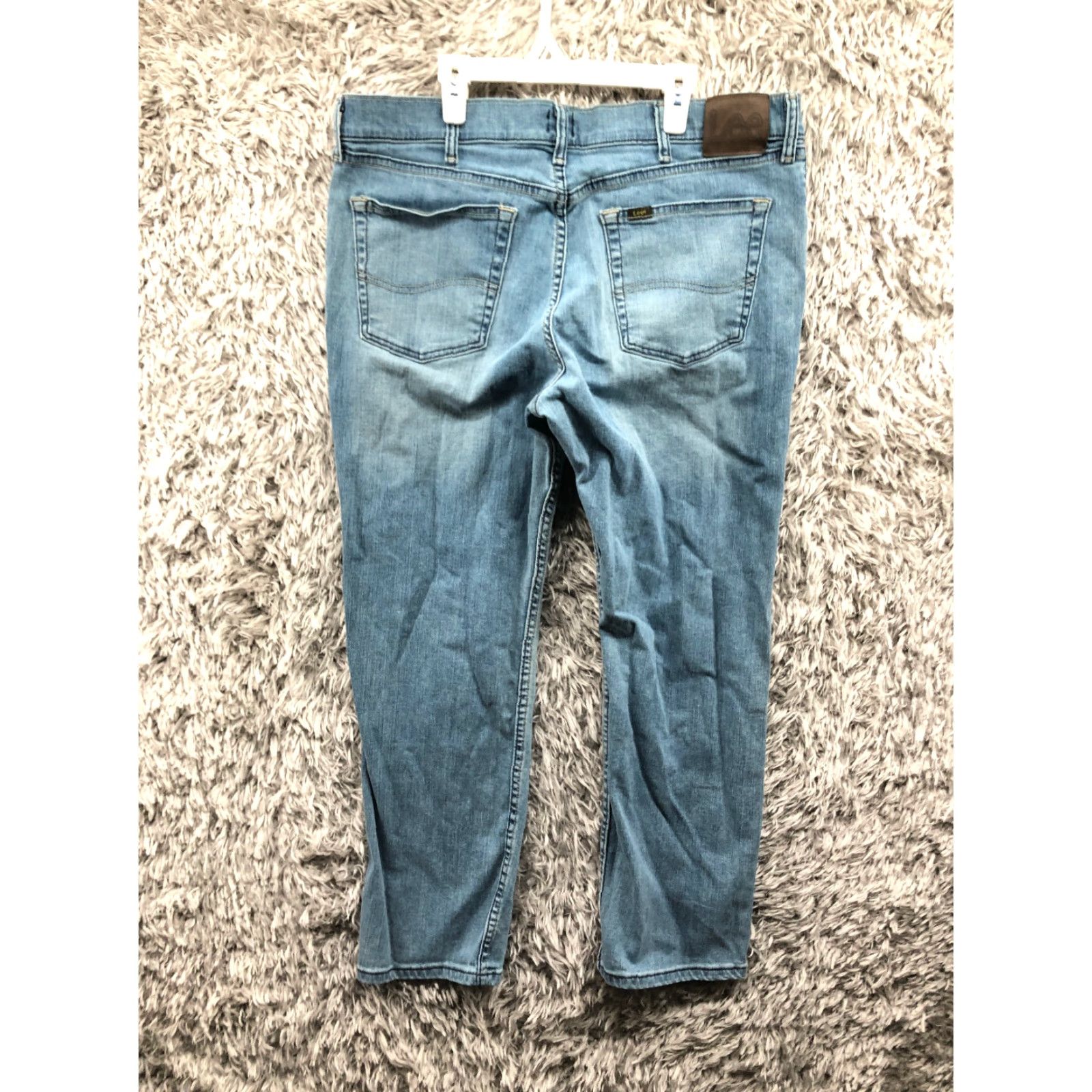 Lee Lee Jeans 36x29 Mens Mid Rise Straight Leg Dark Wash Blue Denim Jeans Belt Loops 5-Pocket Regular Fit Size US 36 / EU 52 - 5 Thumbnail