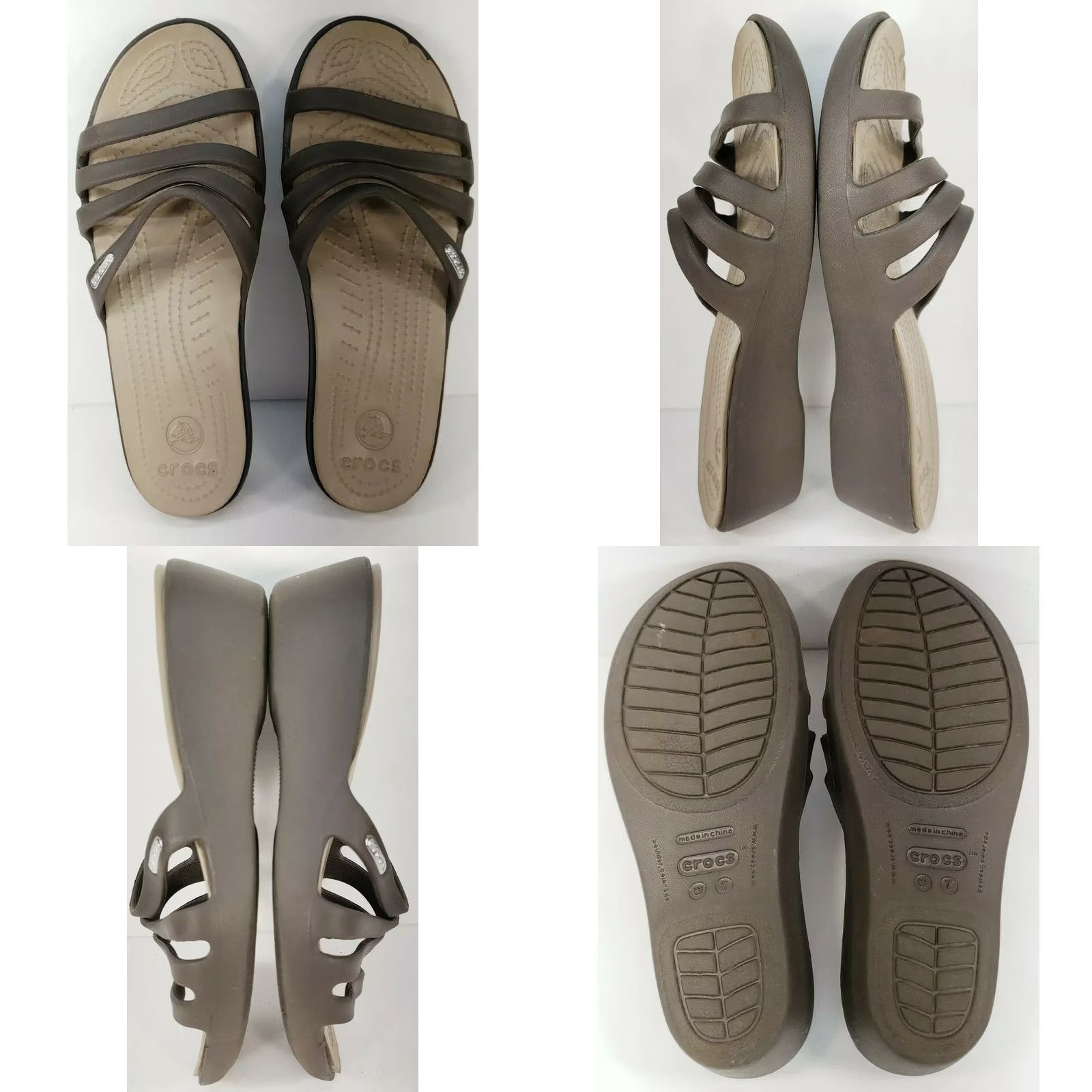 Crocs Crocs Patricia Womens Slide Sandals - Brown Size 7M - Cushy Insoles - Casual Comfort Size US 7 / IT 37 - 8 Thumbnail