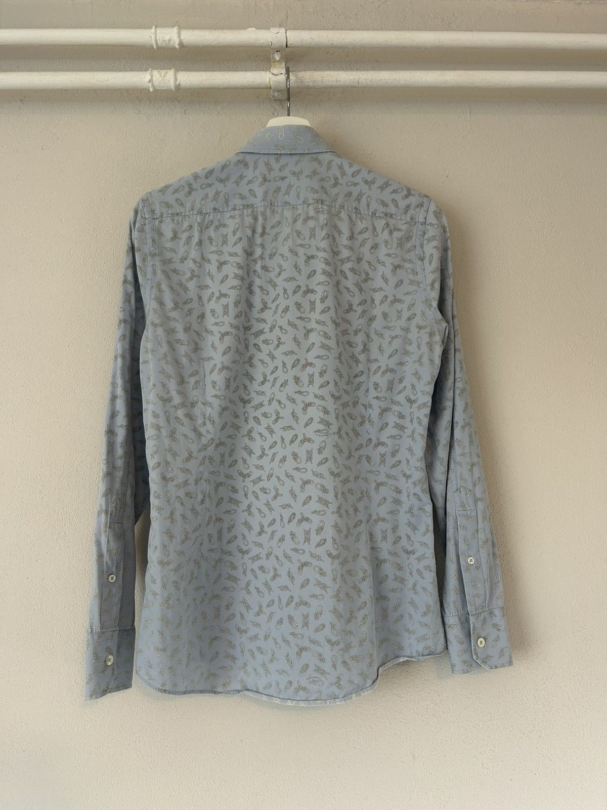 Gucci Gucci Light Blue Bee Embroidered Shirt - Size 38 Size US S / EU 44-46 / 1 - 9 Thumbnail