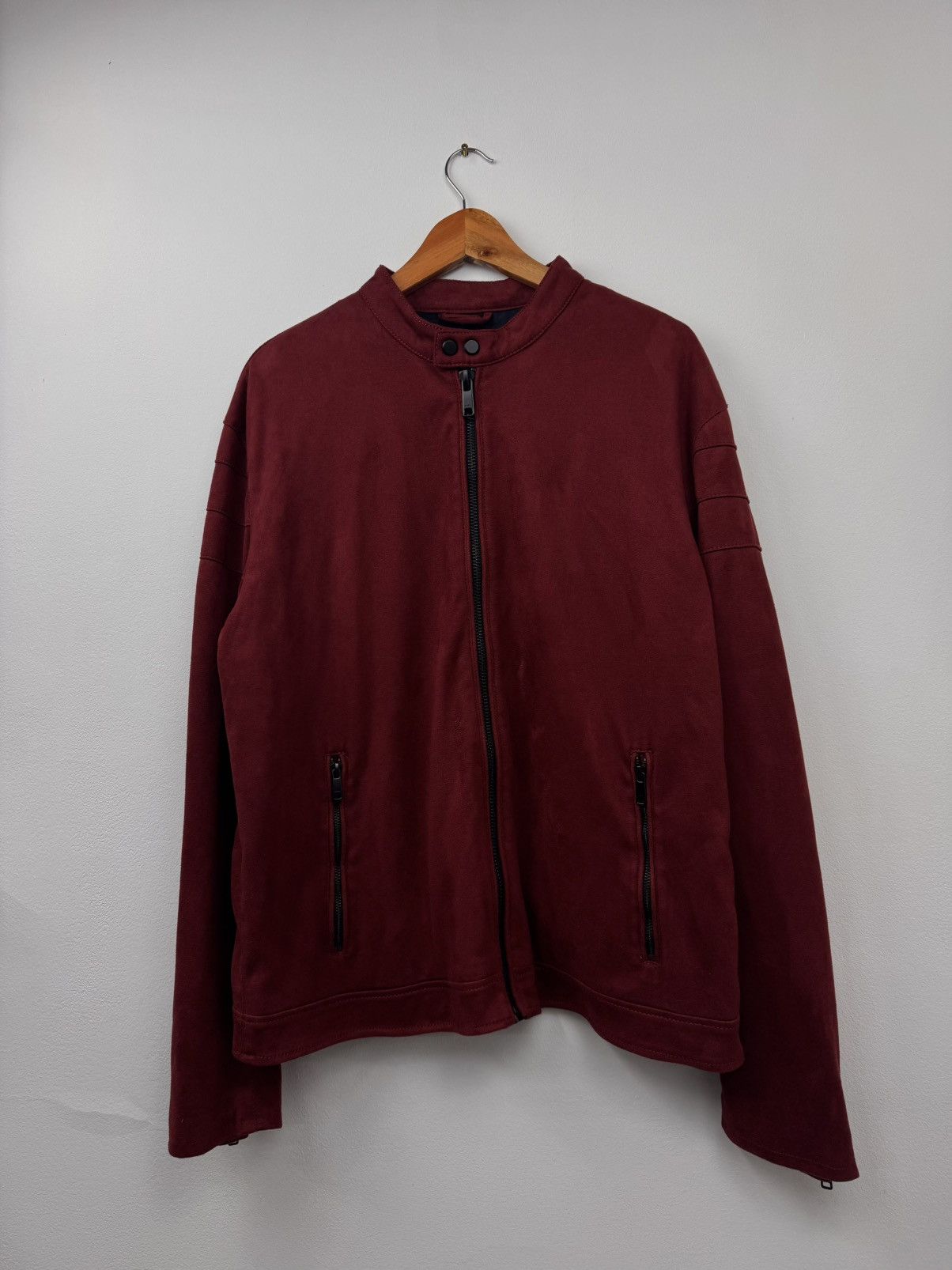 Zara Zara Men Zip Jacket Burgundy Size XL Size US XL / EU 56 / 4 - 1 Thumbnail