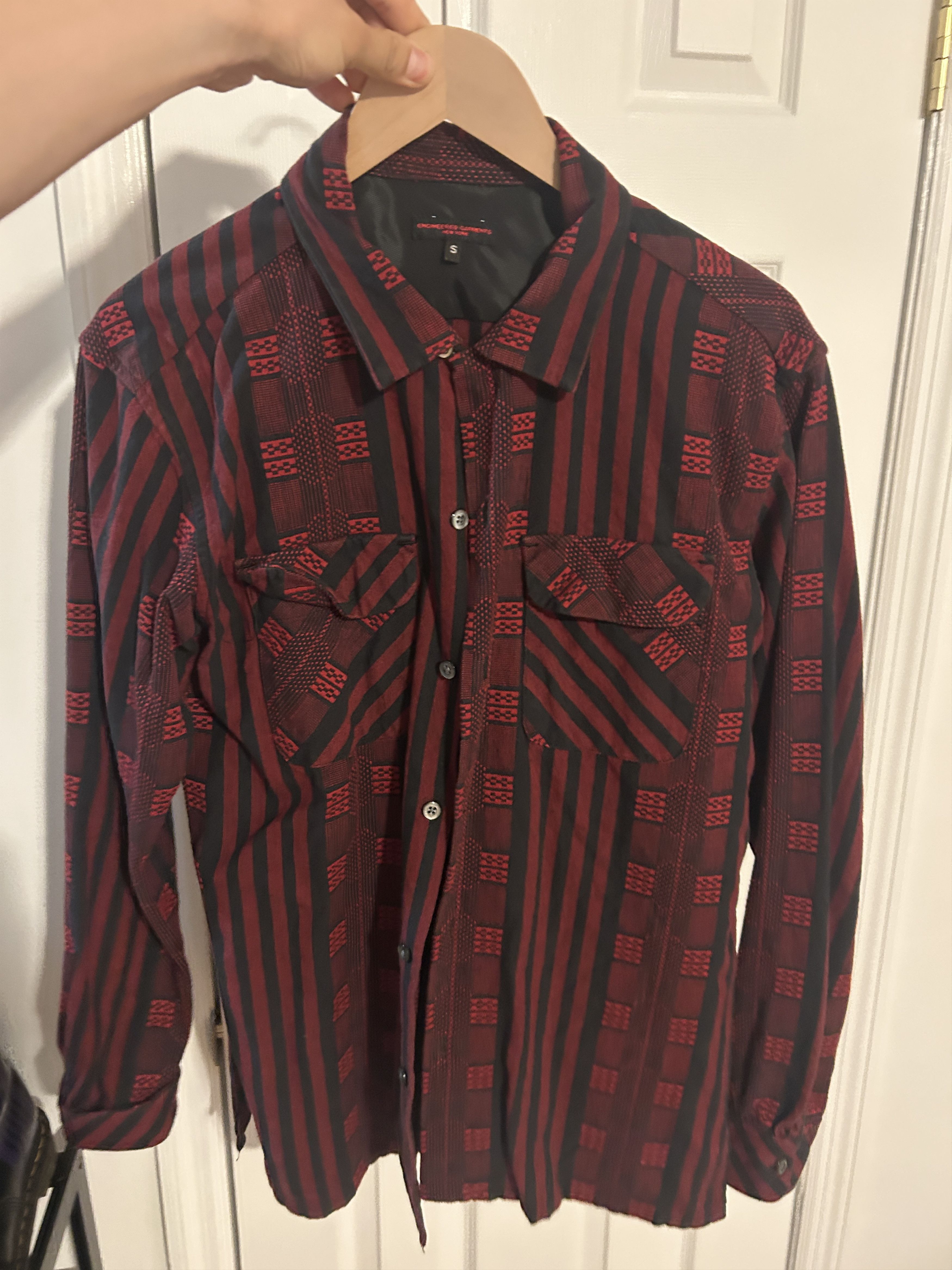 Engineered Garments Engineered Garments Red Black Patterned Work Shirt Size S Size US S / EU 44-46 / 1 - 2 Thumbnail