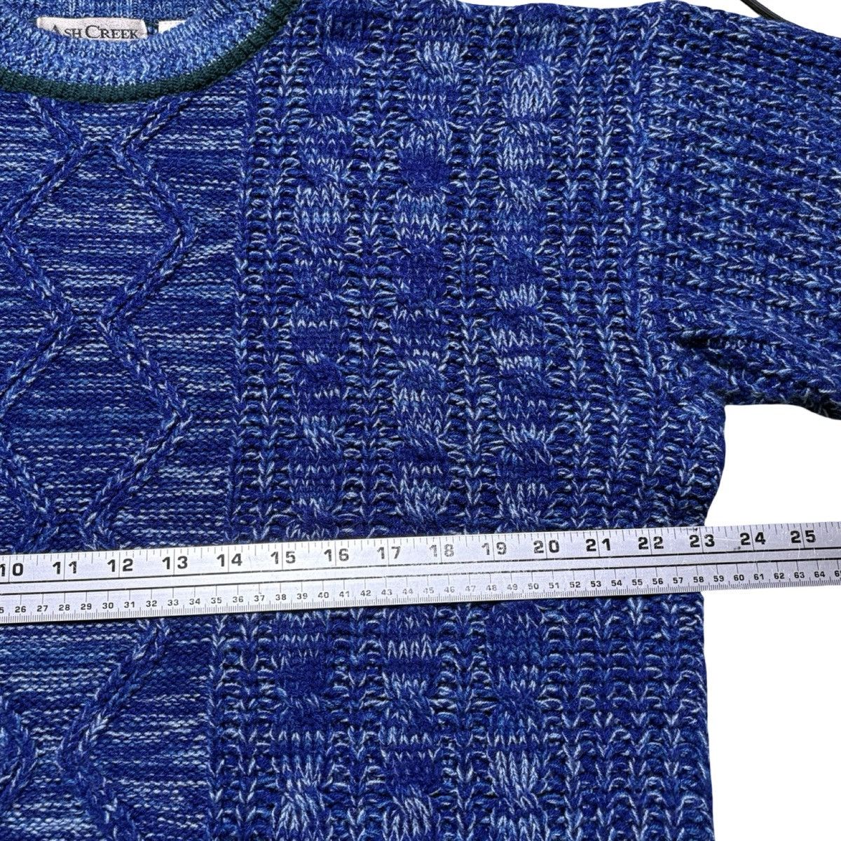 Other Ash Creek Geometric Knit Sweater L Blue Black Cotton 90s Size US L / EU 52-54 / 3 - 4 Thumbnail