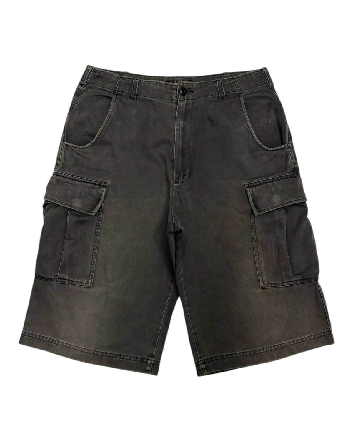 Dickies × Faded Glory × Japanese Brand Rare Vintage DICKIES Faded Grey Short Cargo Pants Size US 32 / EU 48 - 1 Thumbnail