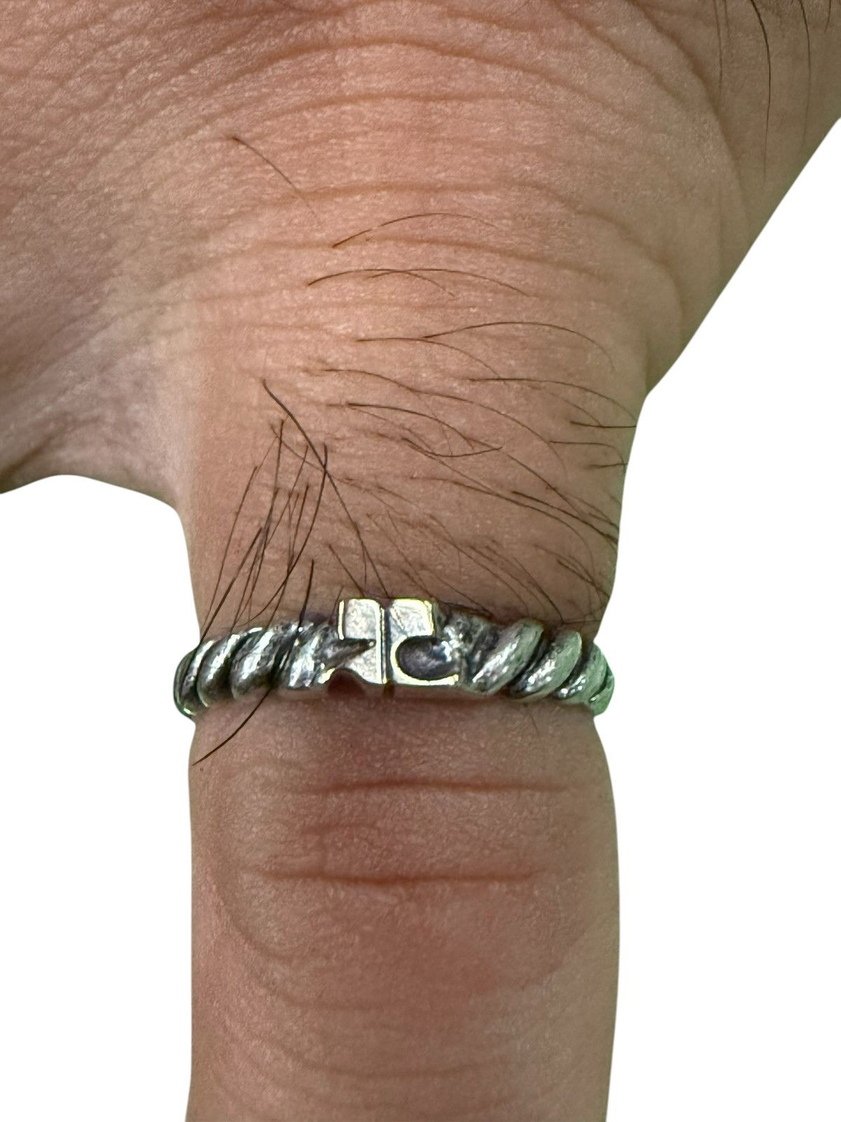 Courreges × Vintage VINTAGE COURREGES CROCHET SILVER RING Size ONE SIZE - 3 Thumbnail