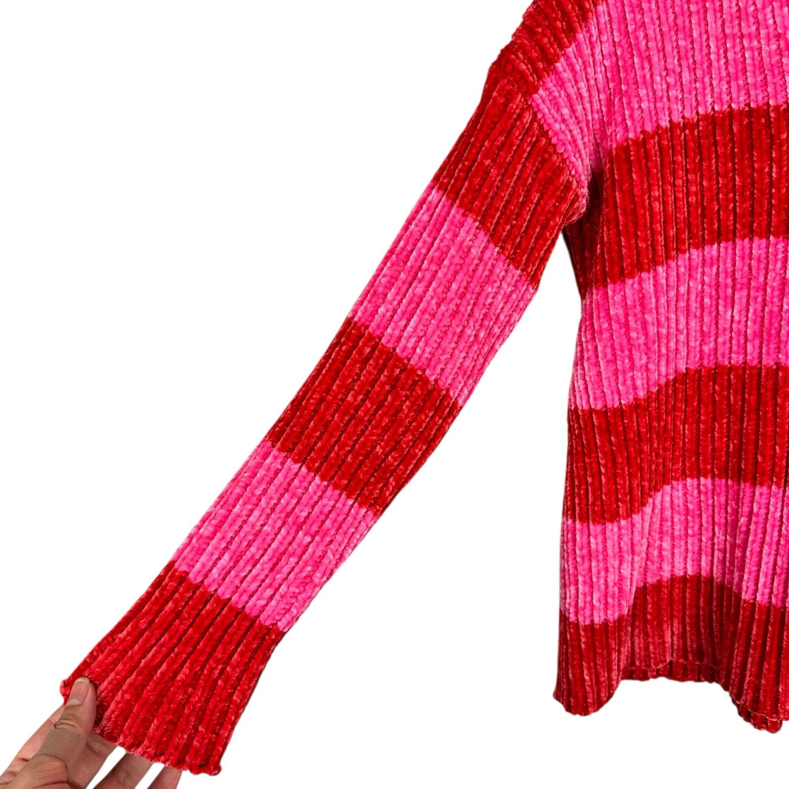 Wildfox Wildfox Heavy Chenille Red Striped Oversized Sweater Small Size S / US 4 / IT 40 - 8 Thumbnail