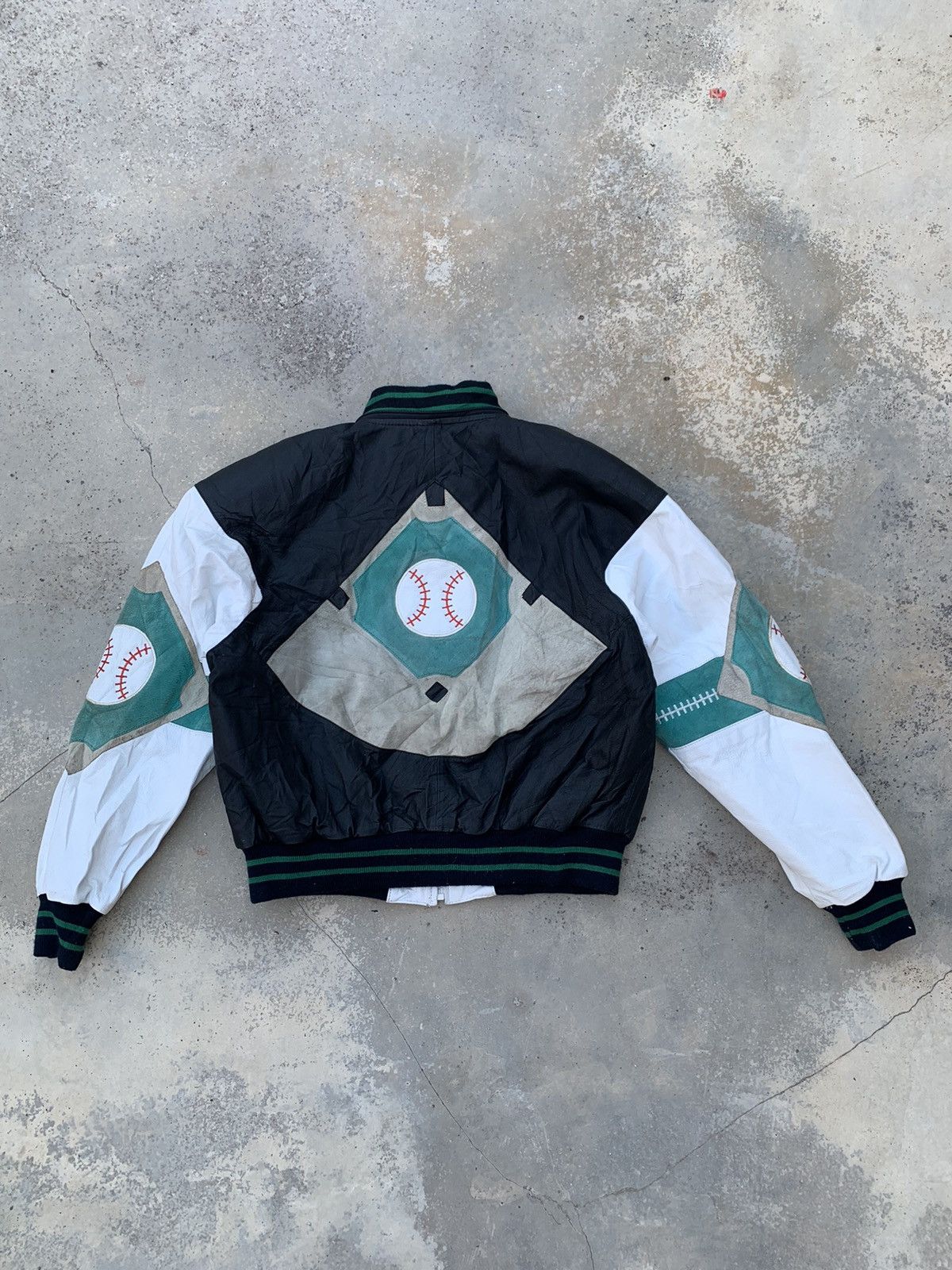 Japanese Brand × Vintage Vintage Varsity Baseball Patch Leather Jacket Size US M / EU 48-50 / 2 - 2 Thumbnail