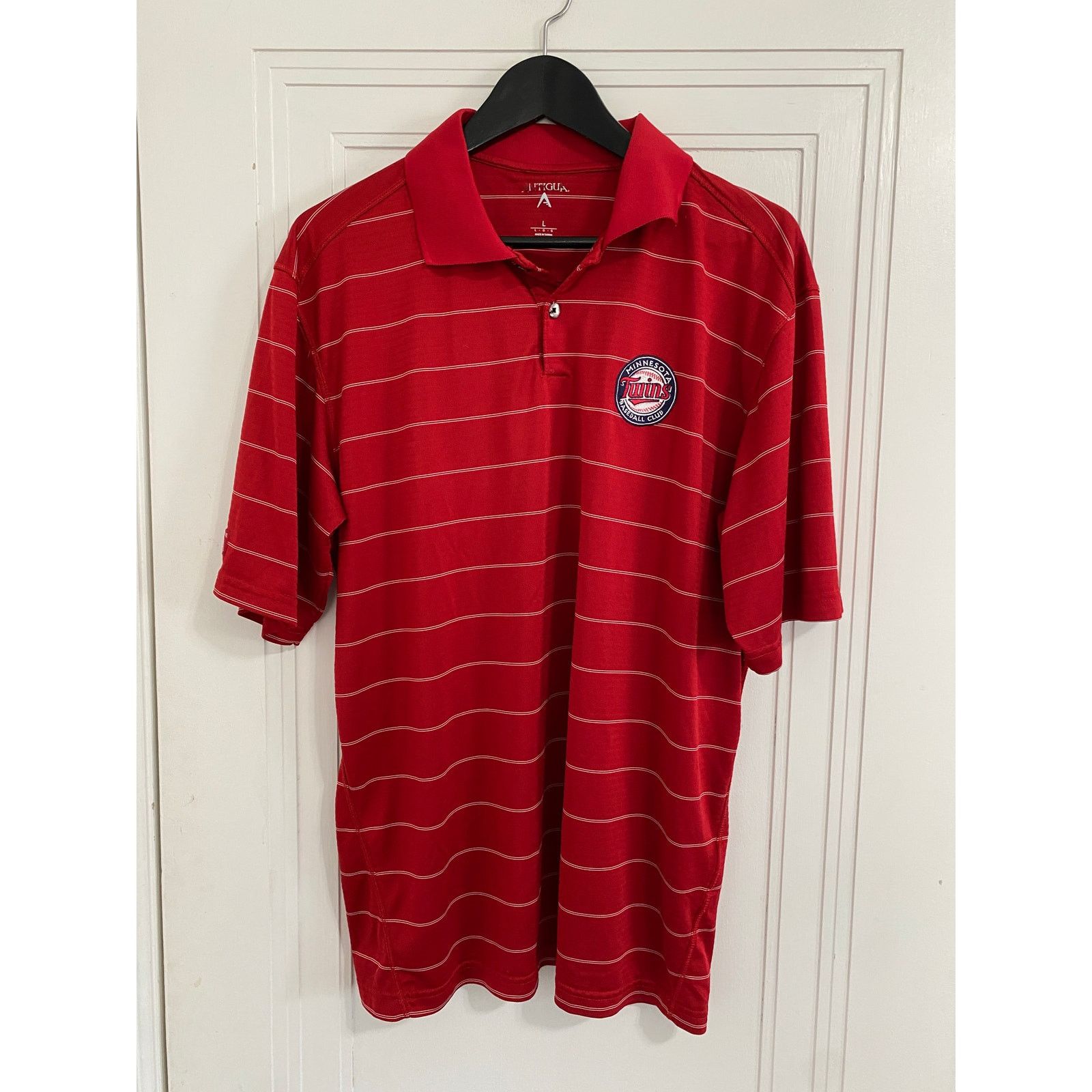 Antigua Minnesota Twins Red Striped Golf Polo Size Large Size US L / EU 52-54 / 3 - 1 Thumbnail