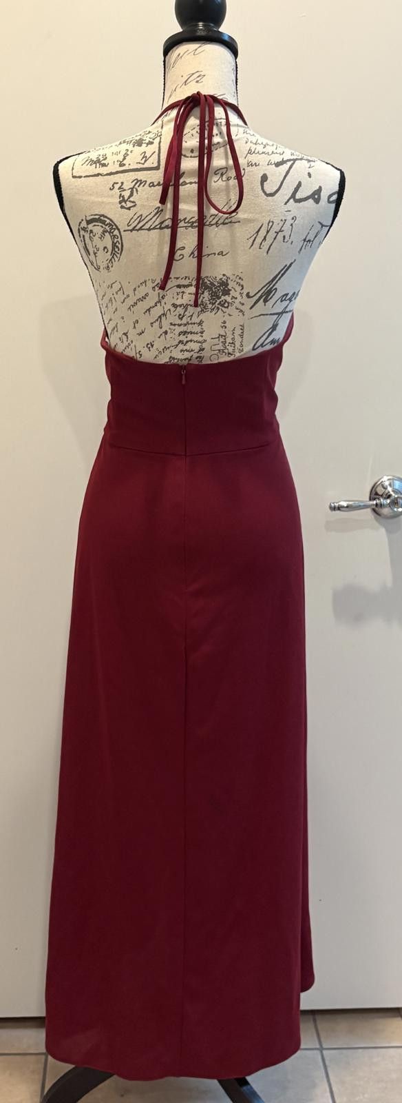 Other Burgundy Halter Dress with High-Low Hem Size 3XL / US 20-22 - 2 Thumbnail