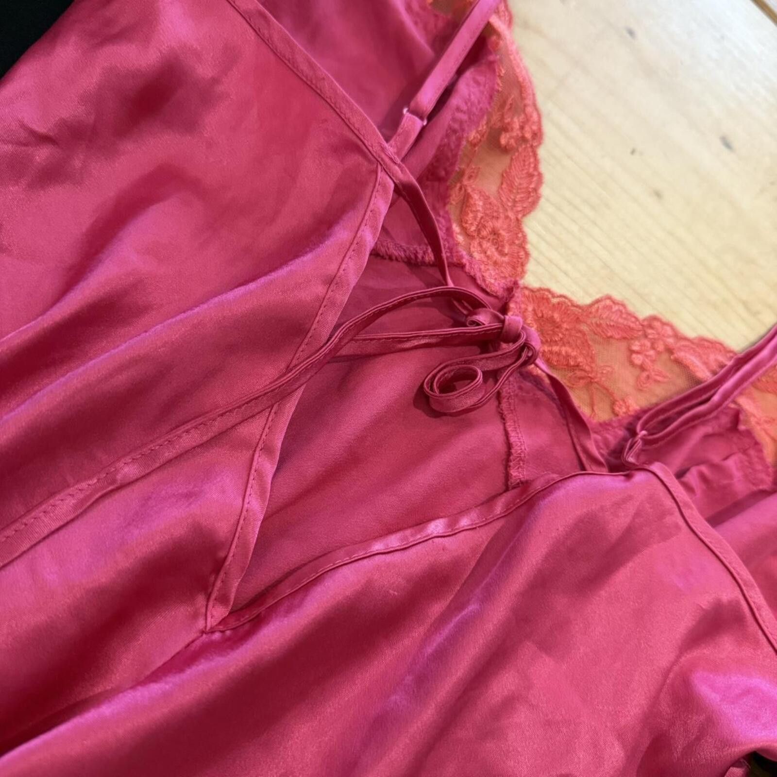 Other 2000s Hot Pink Victoria’s Secret Lace Slip Dress Size L / US 10 / IT 46 - 7 Thumbnail
