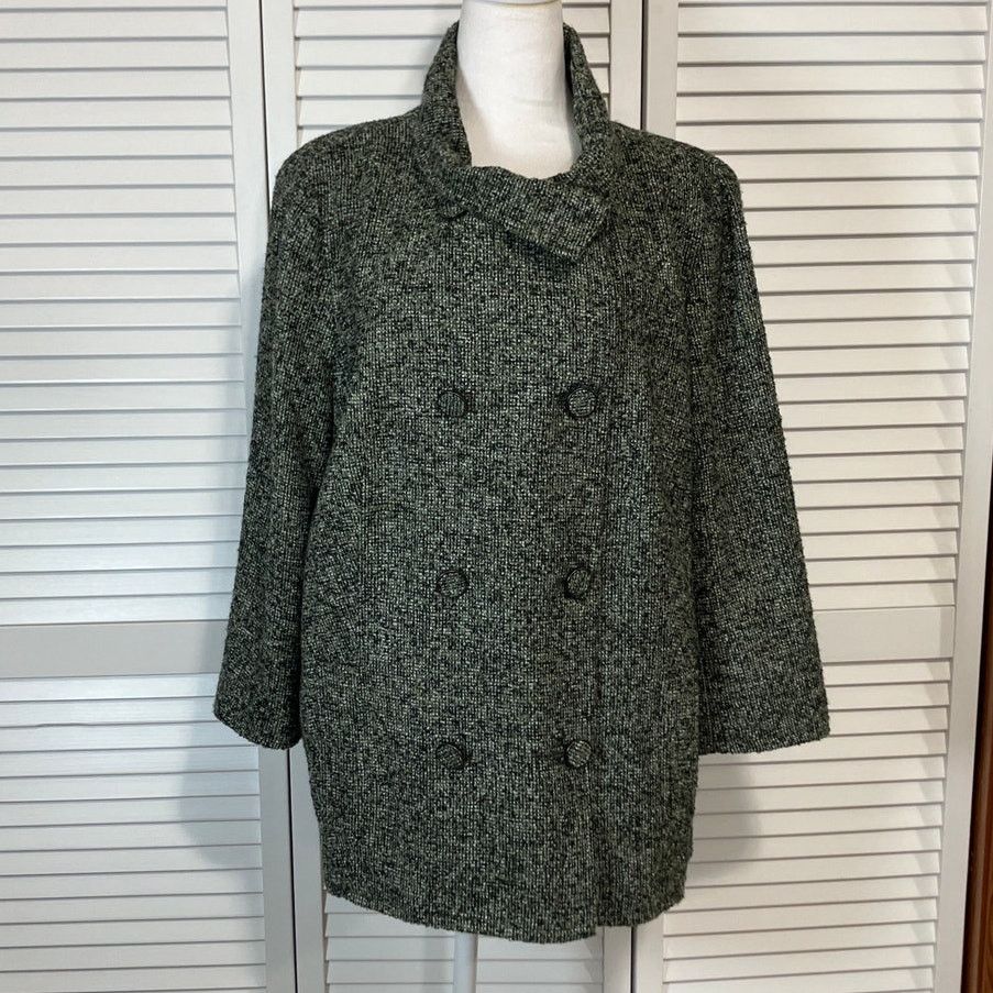 Talbots Talbots Vintage Double-Breasted Tweed Peacoat Women 20 Size 3XL / US 20-22 - 1 Thumbnail