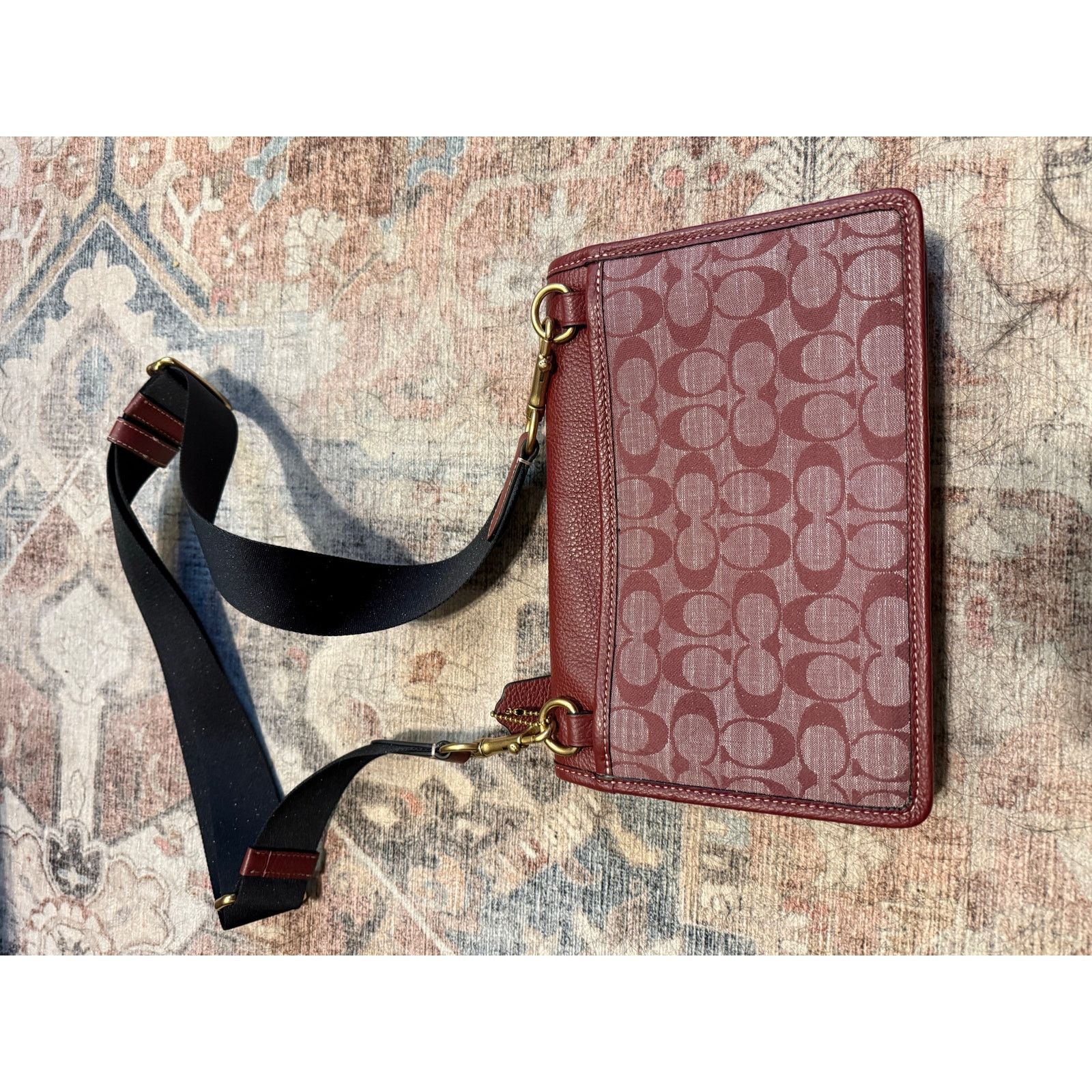 Coach Coach NWT Turner Flap Crossbody - Wine Signature, MSRP $350 Size ONE SIZE - 6 Thumbnail