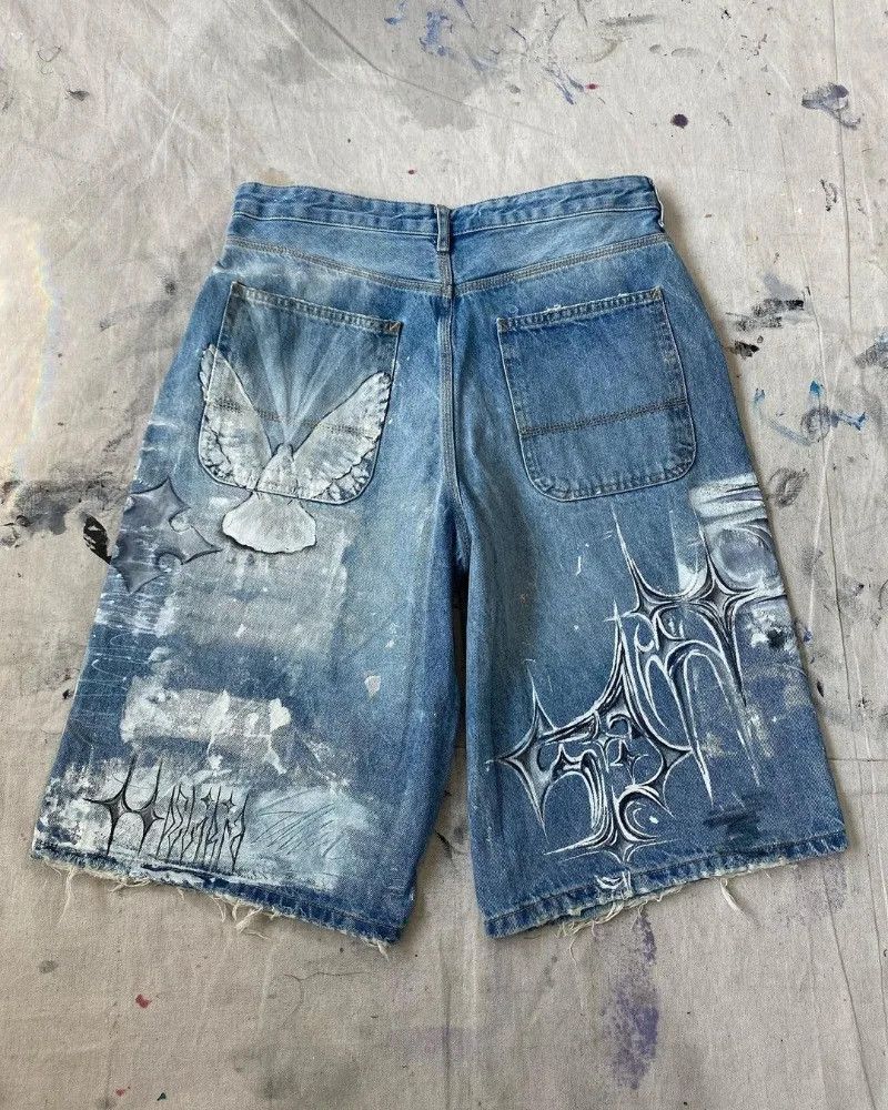 Vintage Fashion Graffiti Jean Size 34" / US 12 / IT 48 - 2 Thumbnail