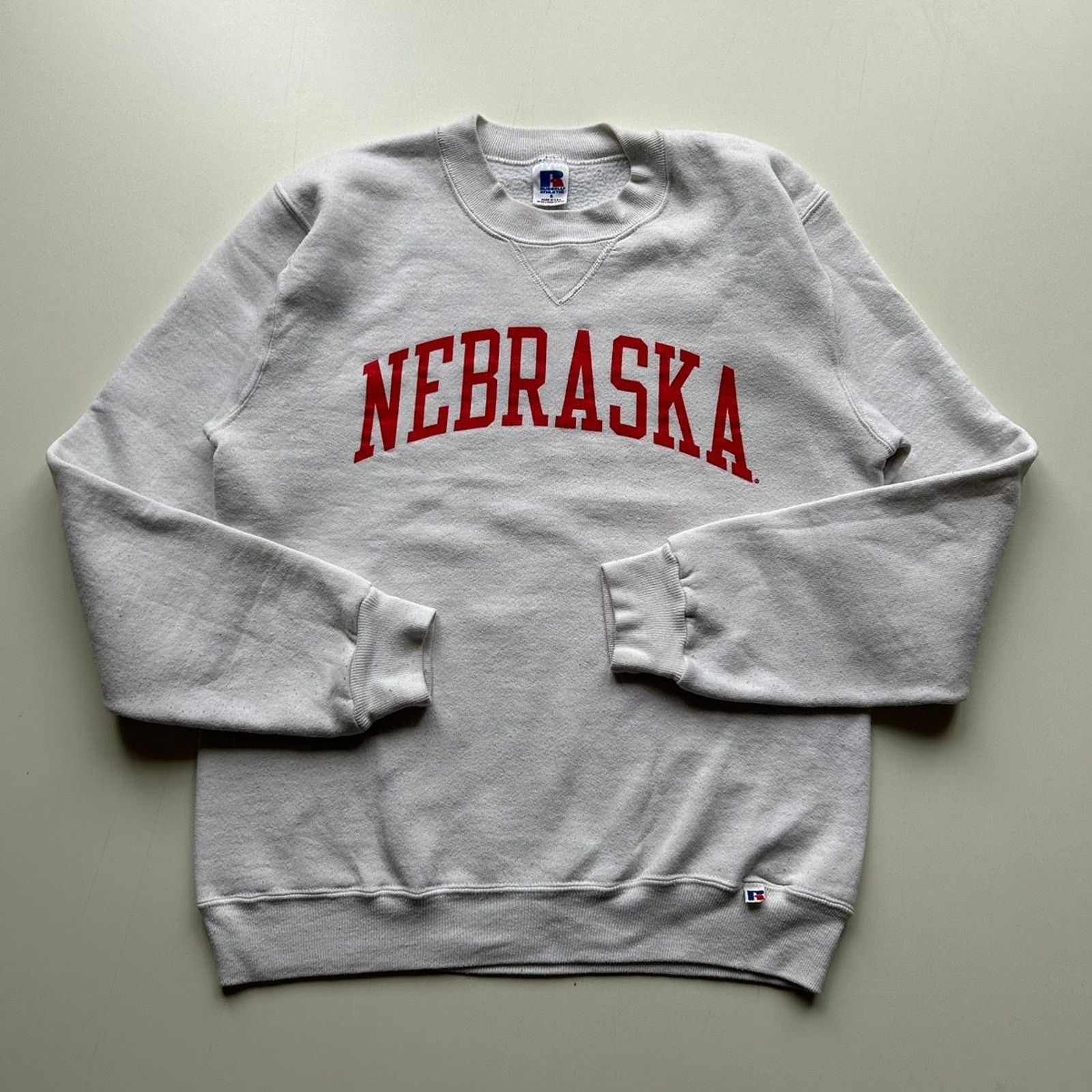 NCAA Vintage 90s Nebraska NCAA Spell Out Crewneck XS White Rare Size US XS / EU 42 / 0 - 1 Thumbnail