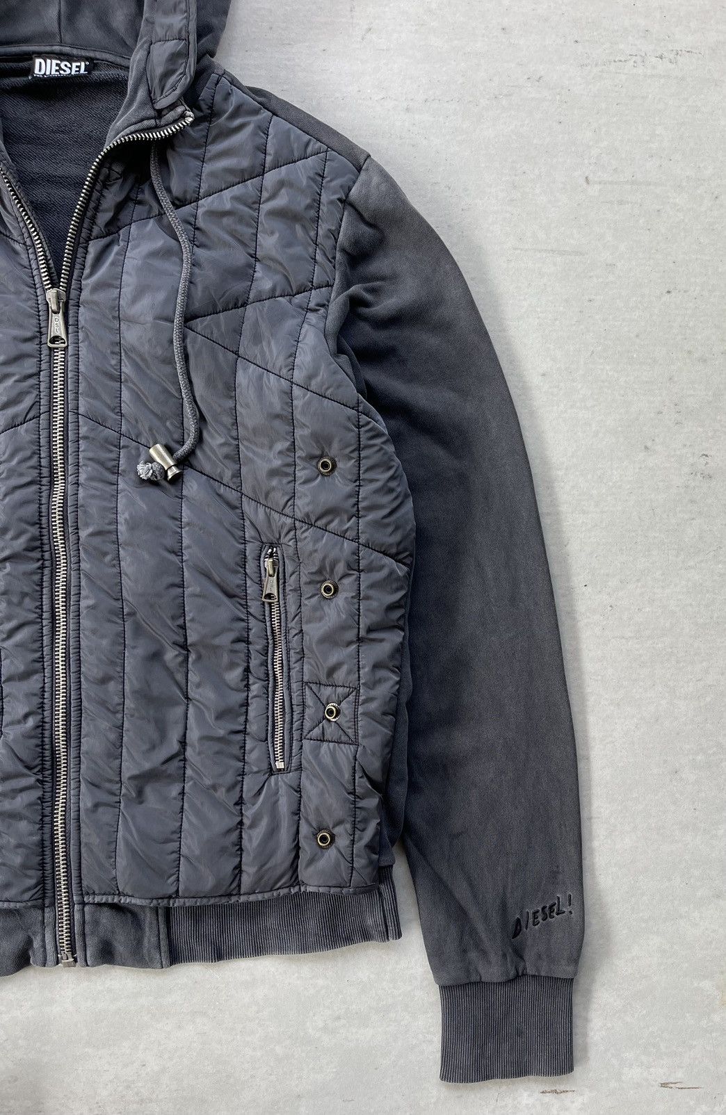Diesel Black Gold DIESEL J-VESTER QUILTED COTTON-BLEND HOODED JACKET Size US L / EU 52-54 / 3 - 6 Thumbnail