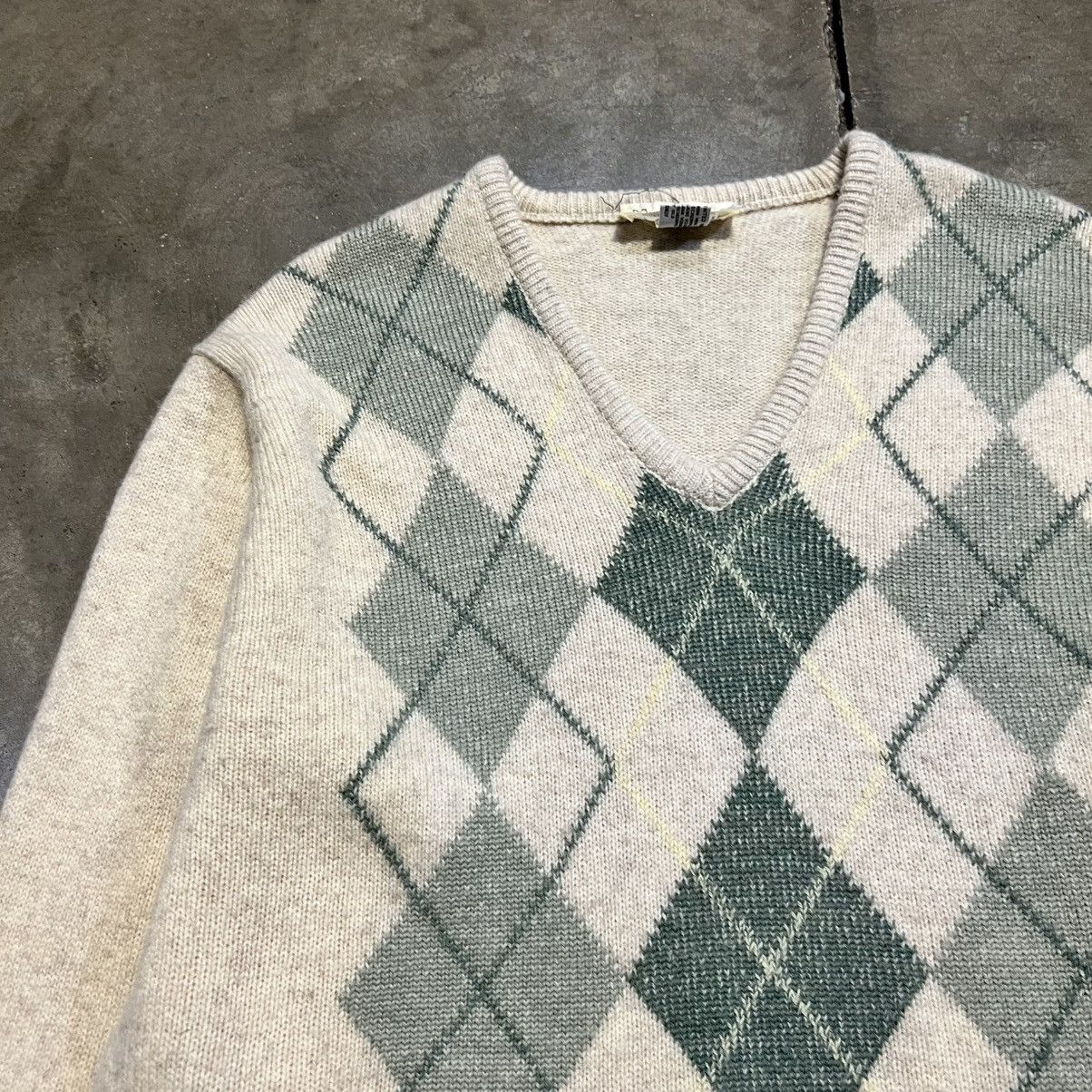 Vintage Vintage 80s Argyle Plaid Wool Sweater Scottland V Neck Ivy Size US L / EU 52-54 / 3 - 3 Thumbnail