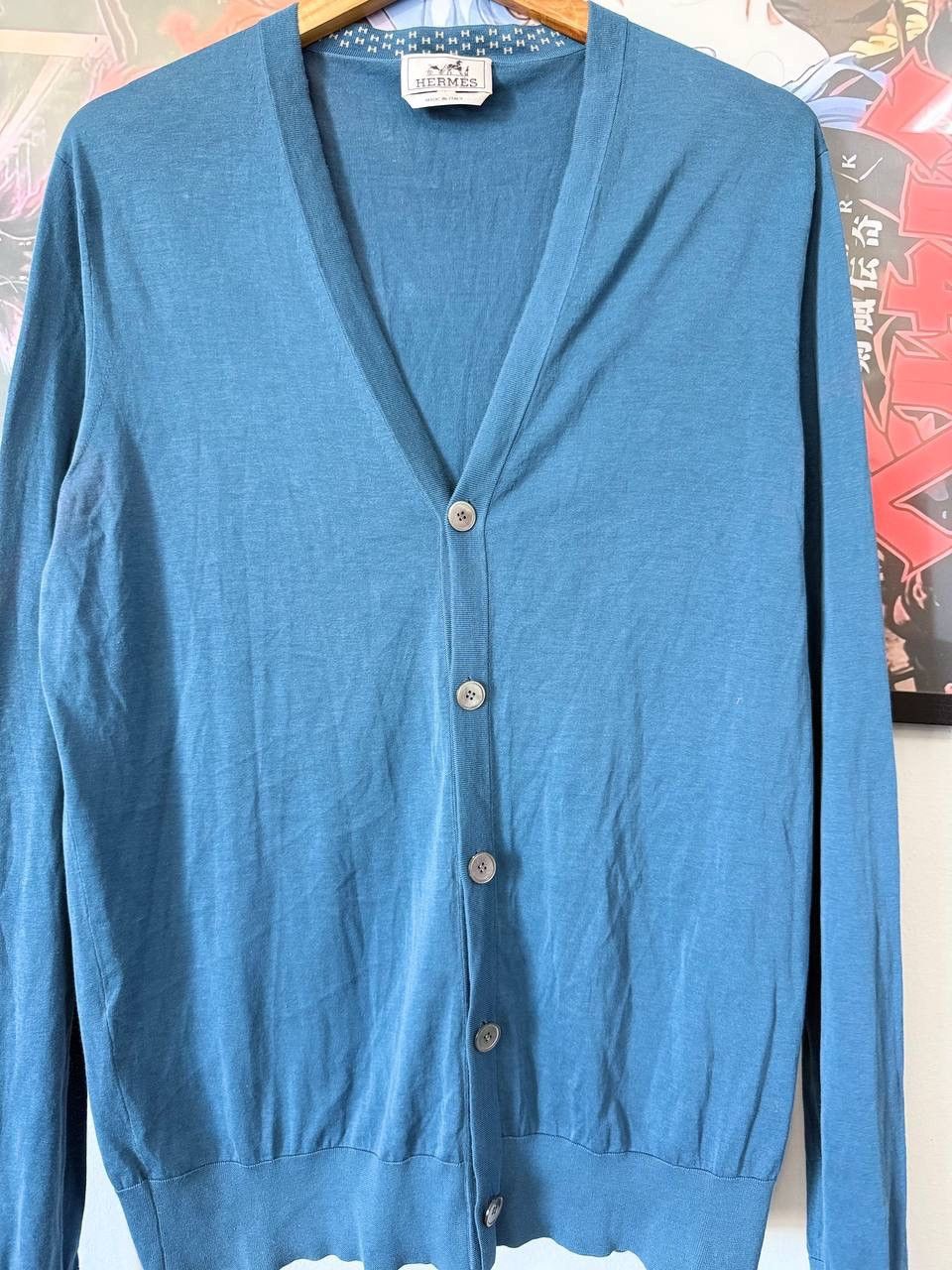 Hermes HERMES COTTON CARDIGAN BLUE SIZE LARGE Size US L / EU 52-54 / 3 - 2 Thumbnail