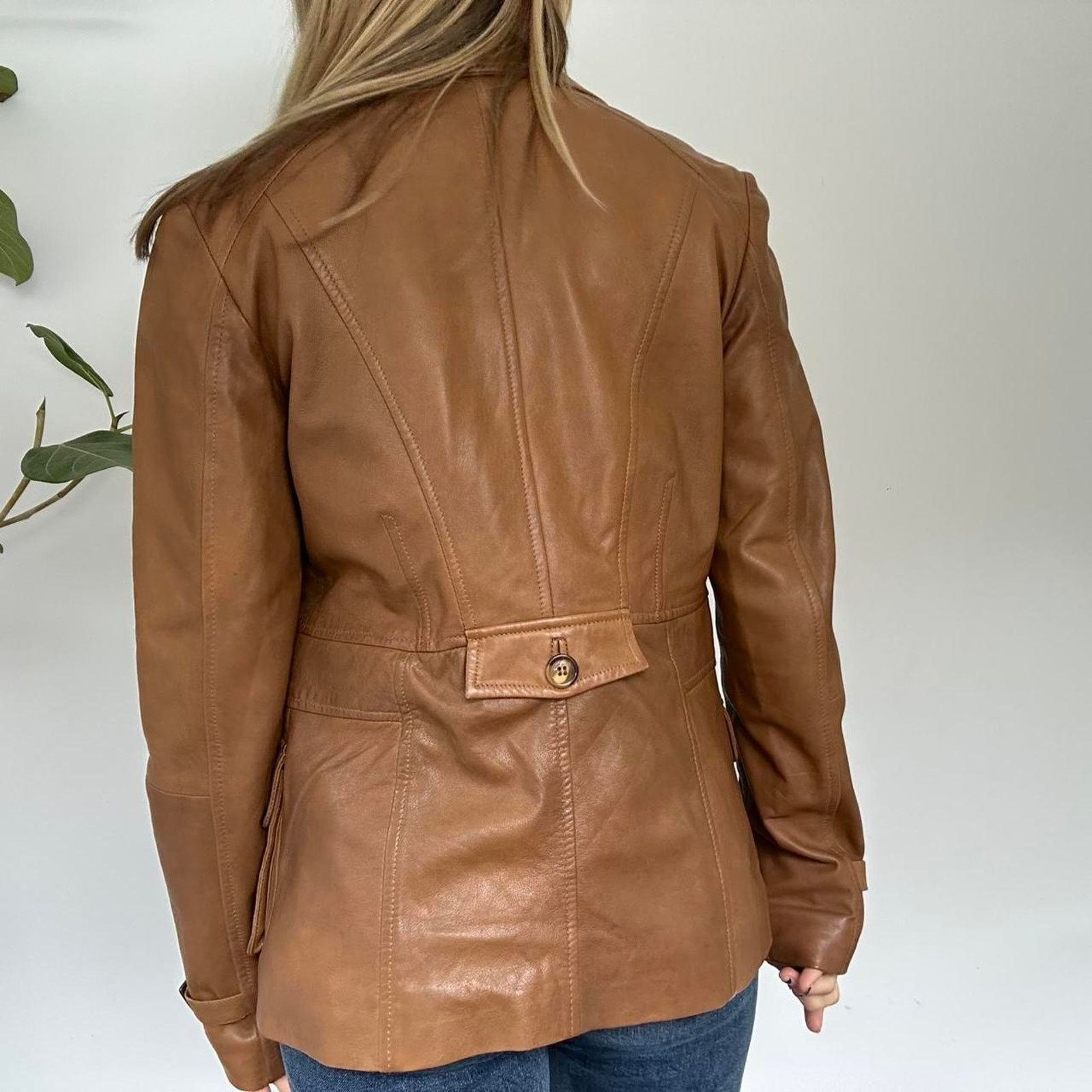 Other Camel Brown Leather Jacket (S) Size S / US 4 / IT 40 - 7 Thumbnail