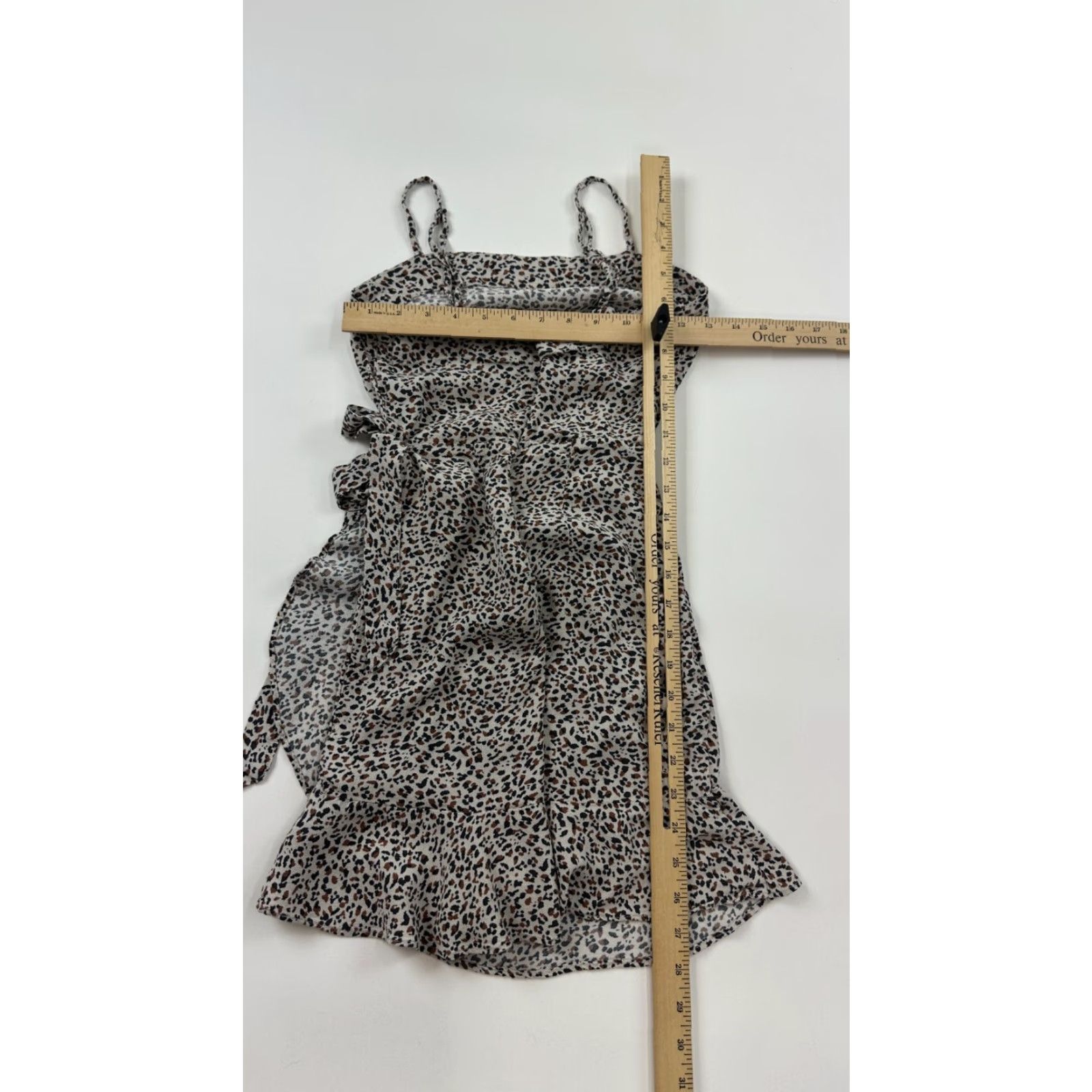 Abercrombie & Fitch Abercrombie & Fitch Dress Womens XS Beige Leopard Print Mini Wrap Front Back Zip Size XS / US 0-2 / IT 36-38 - 6 Thumbnail