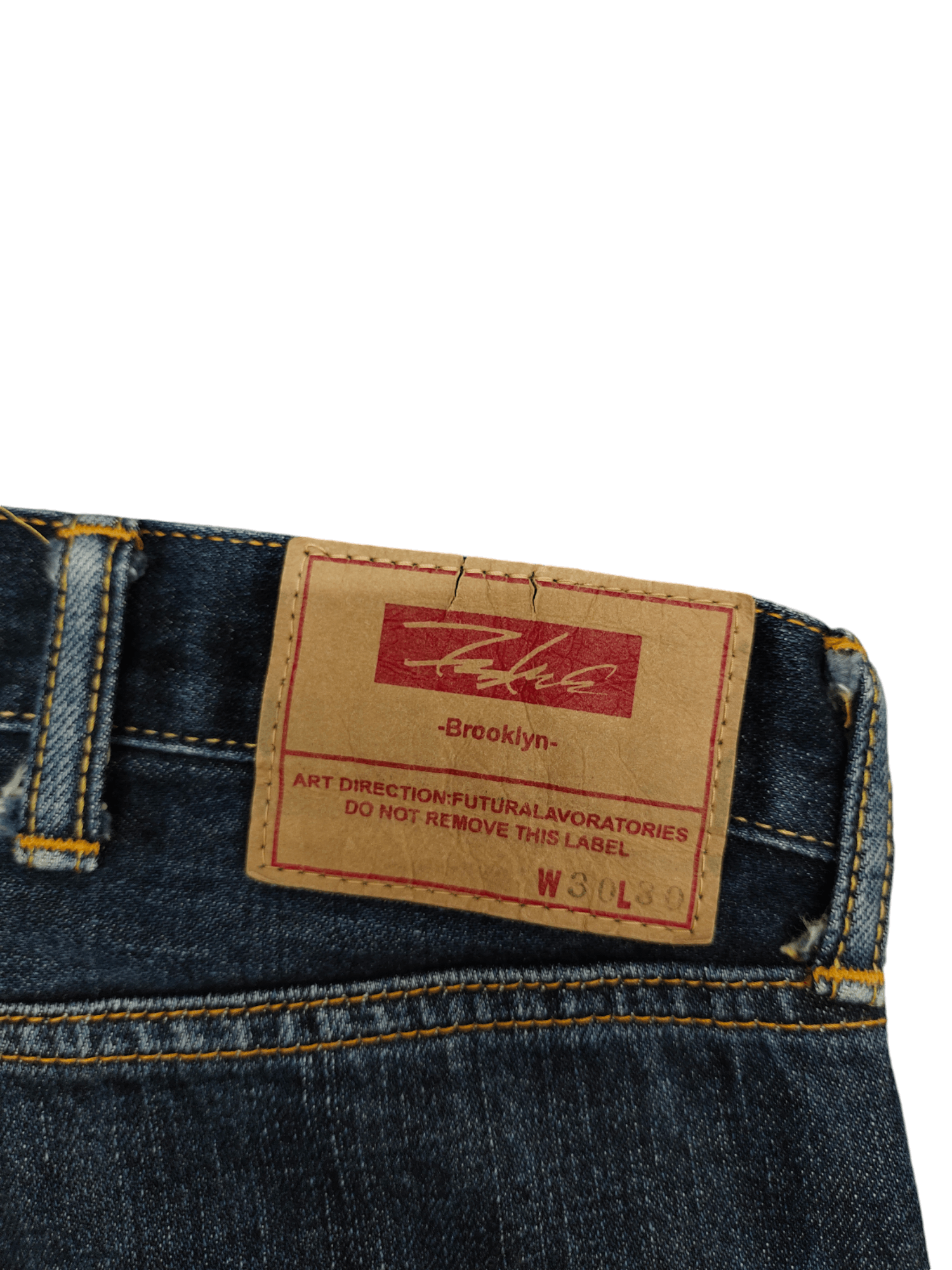 Futura 1990s Futura Embroidered Logo Distress Denim Jeans Size US 30 / EU 46 - 14 Thumbnail