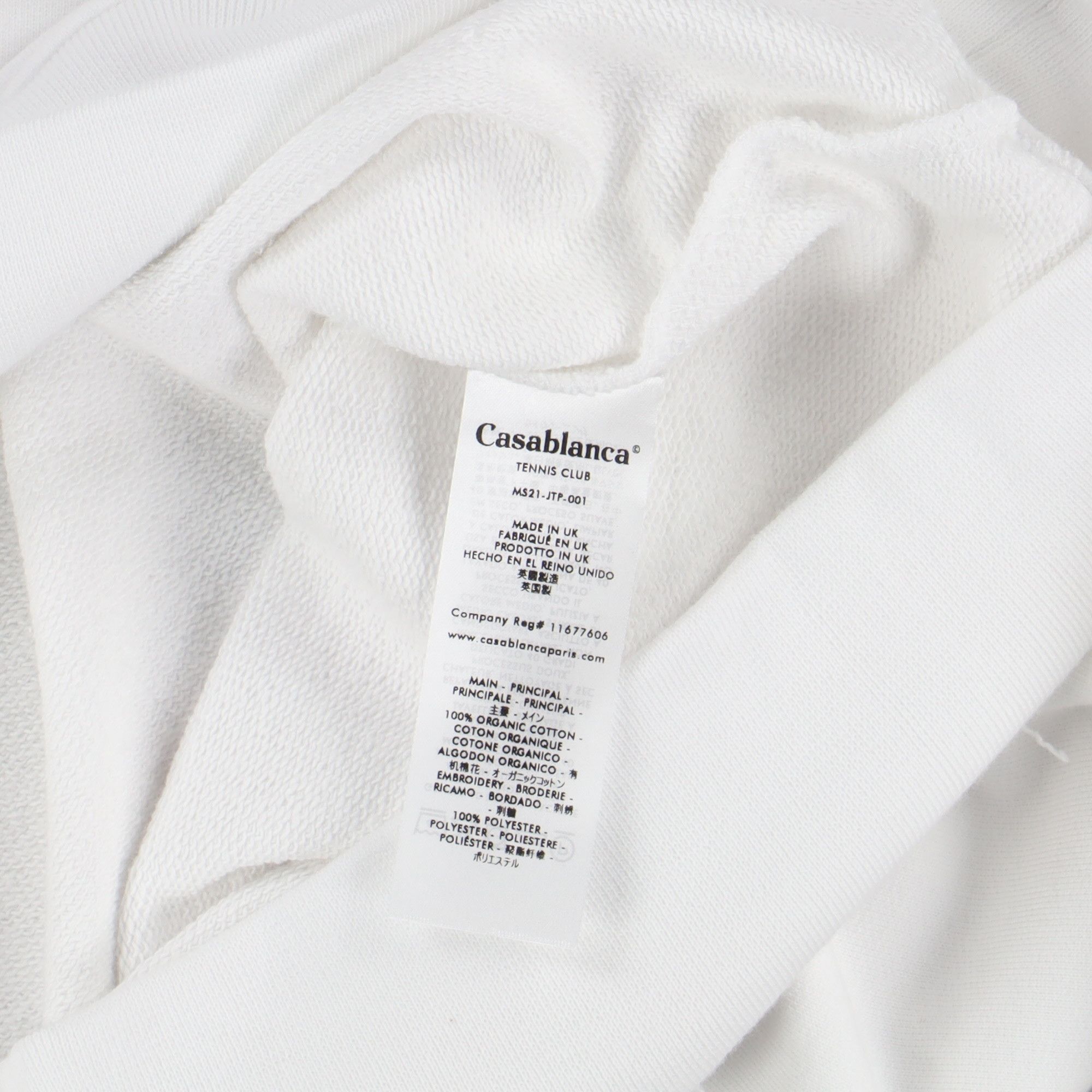 Casablanca White Embroidered Tennis Court Logo Sweatshirt Size XS / US 0-2 / IT 36-38 - 6 Thumbnail