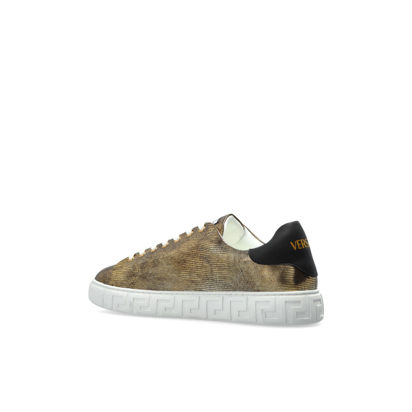 Versace VERSACE Greca Gold Leather Sneakers New And Authentic (Men's Size US 6 / EU 39 - 3 Thumbnail