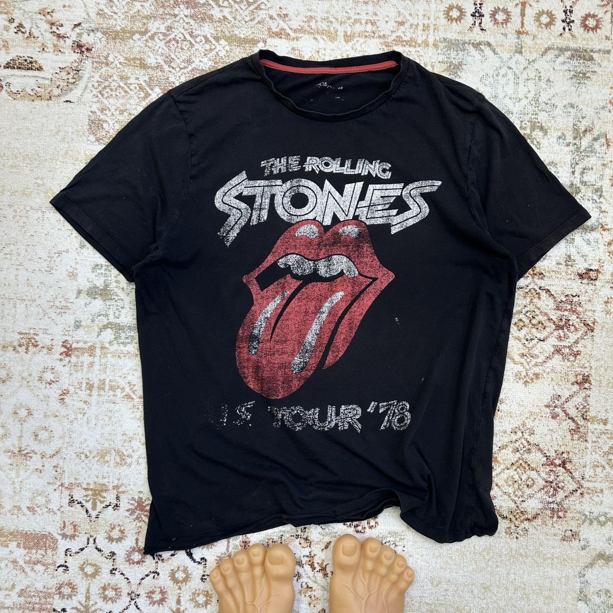 Band Tees × The Rolling Stones × Vintage Vintage Adult The Rolling Stones T-shirts Crazy Fit Trashed Size US XL / EU 56 / 4 - 1 Thumbnail