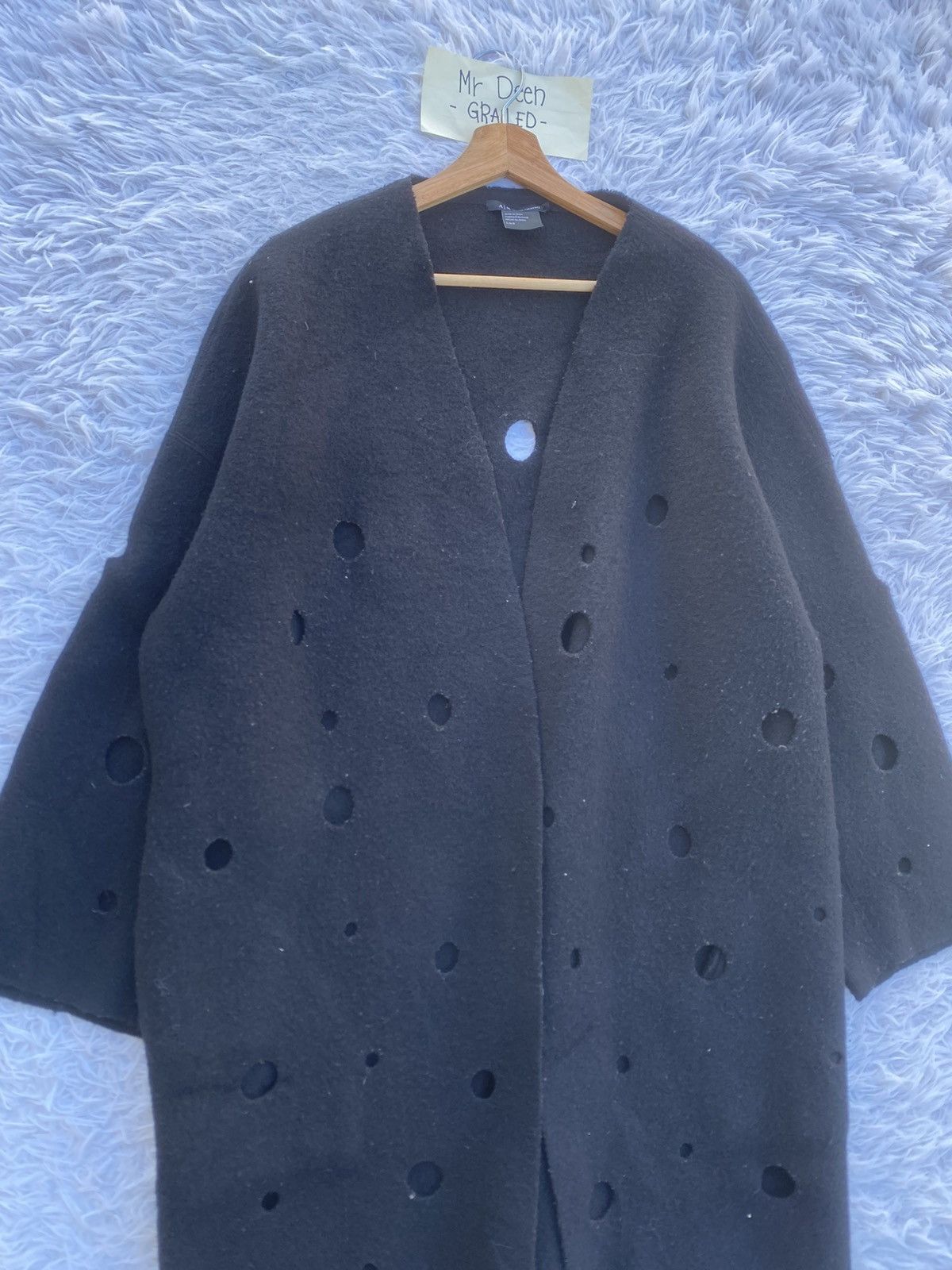 Armani Exchange Rare Armani Exchange Winter Wool Distressed Hole Jacket Size US L / EU 52-54 / 3 - 9 Thumbnail
