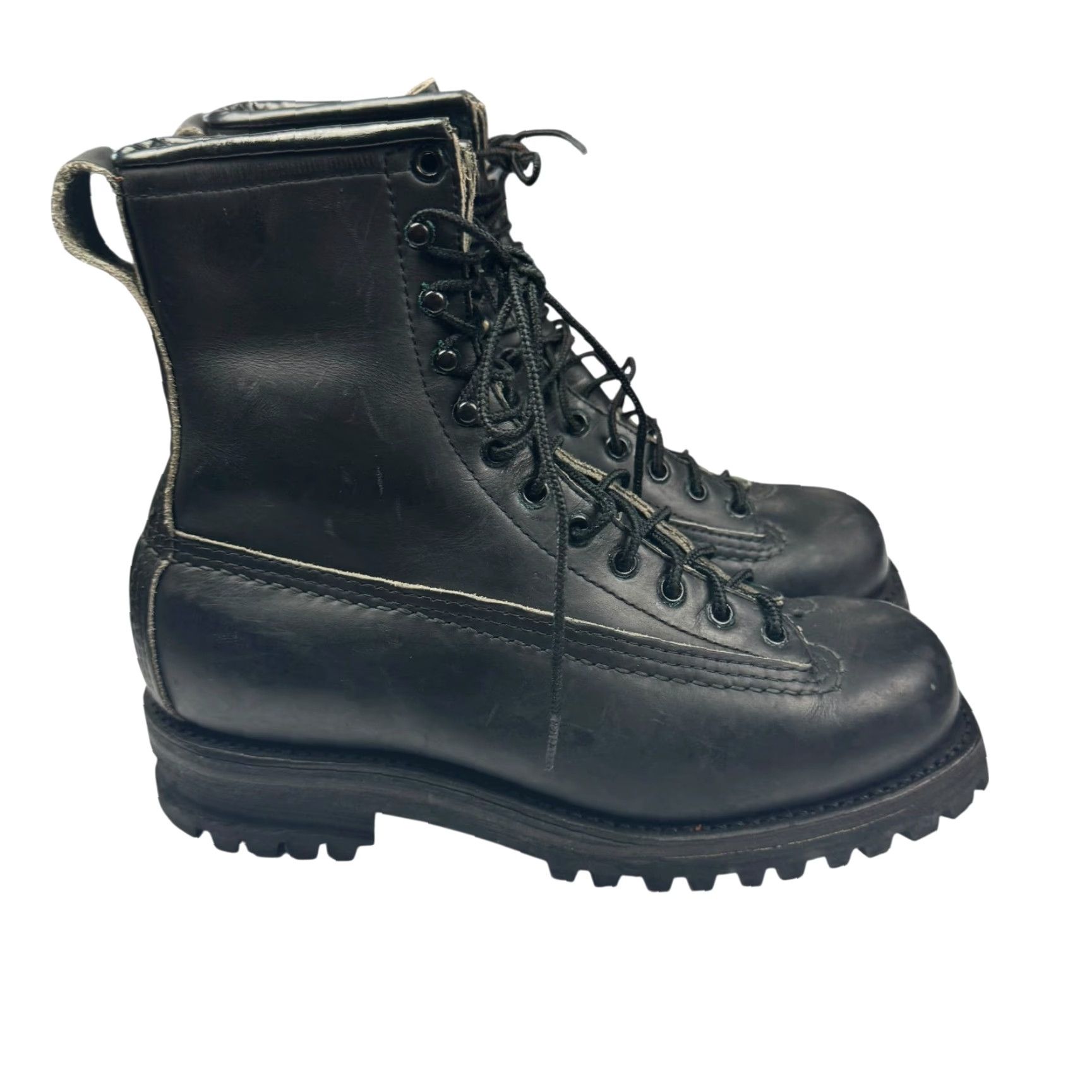Chippewa VINTAGE Chippewa Combat Service Leather Boots 8718 Black Boots Men Size 6 Leather C US Shoe Black Mens Size US 6 / EU 39 - 4 Thumbnail