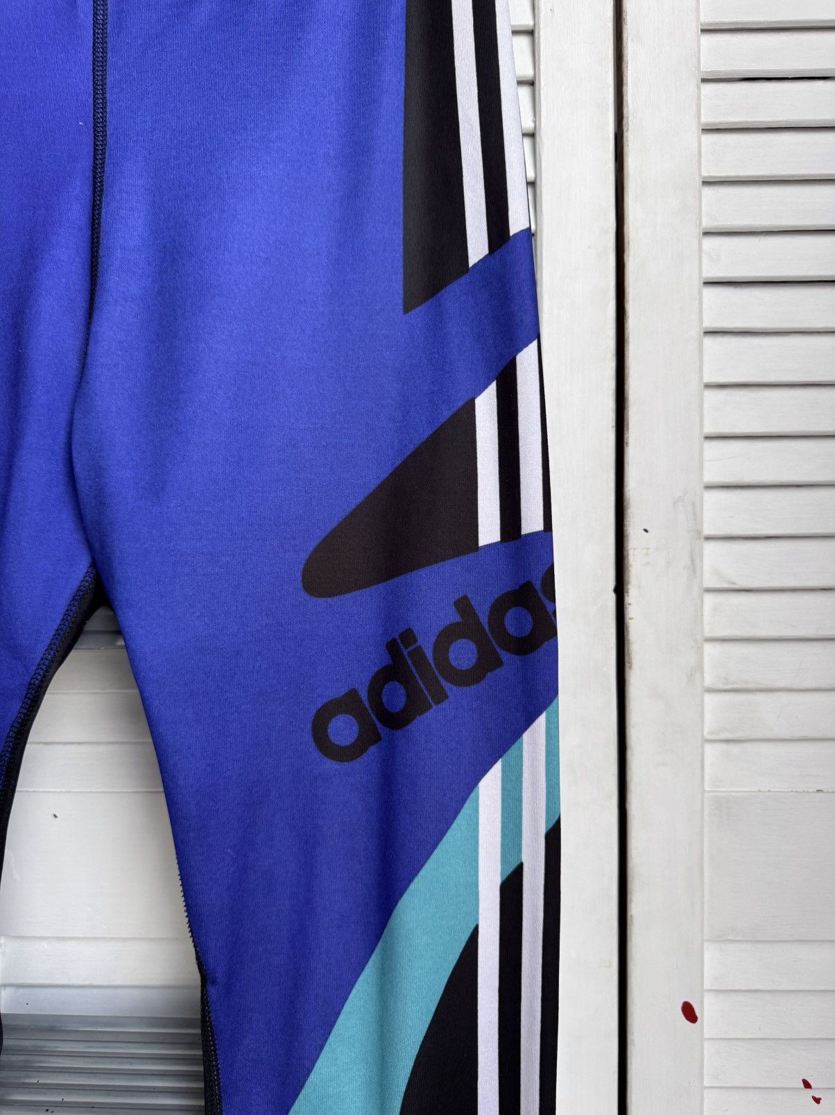 Adidas Vintage Adidas Cycling Running Leggings Big Logo France Size US 34 / EU 50 - 9 Thumbnail