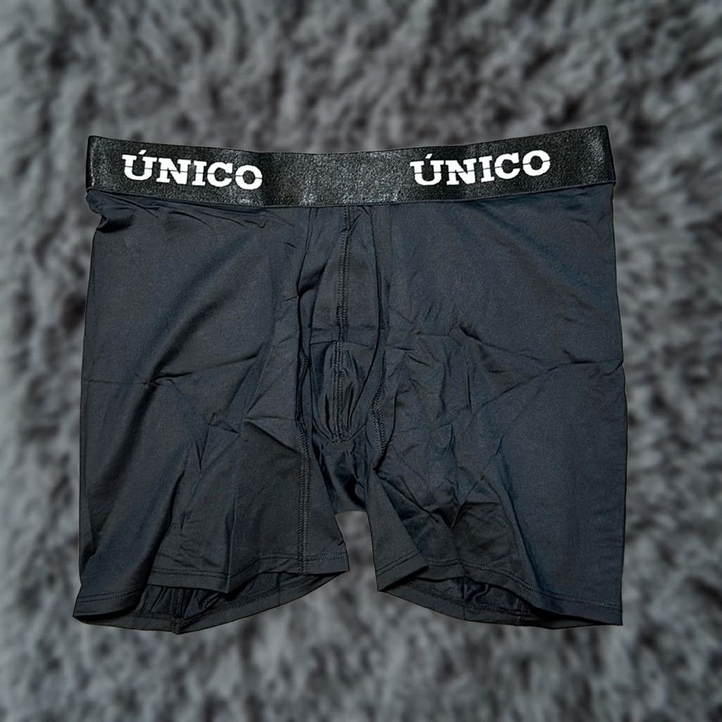 Vintage Unico Boxer Brief - Large Mens Underwear Black - Regular Size L - Microfiber Boxers Briefs Size 42R - 1 Thumbnail