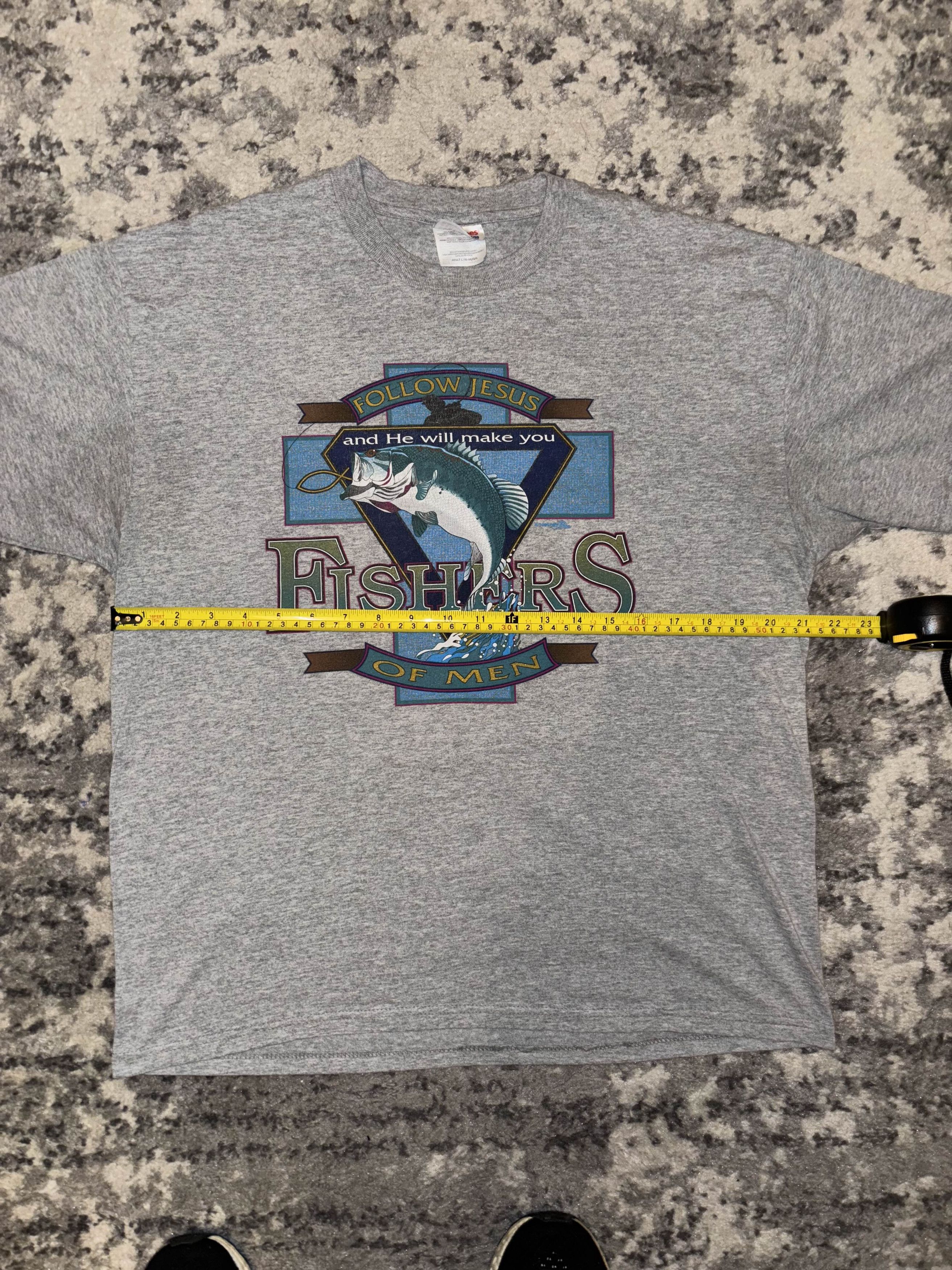 Vintage 90s Follow Jesus Fishing Shirt Size US L / EU 52-54 / 3 - 6 Thumbnail