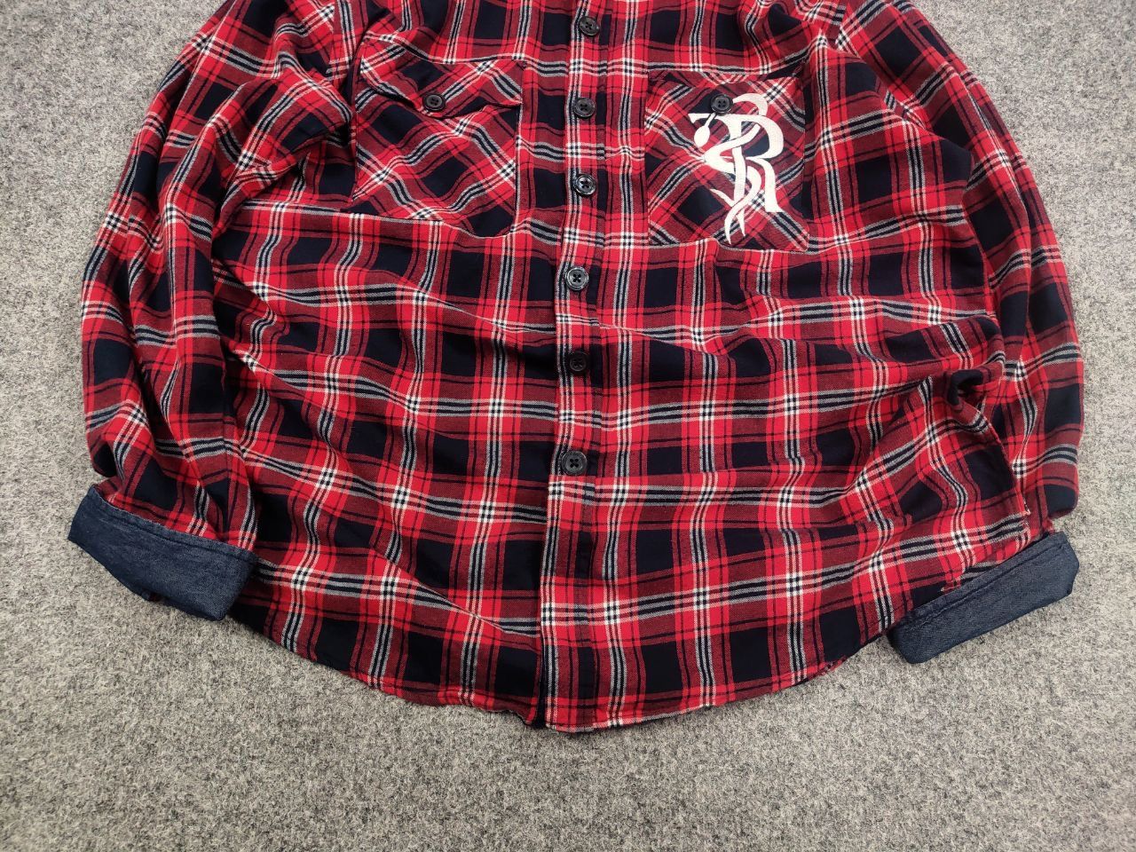 John Richmond John Richmond Design Oversized Red Black Check Flannel Shirt Size US XL / EU 56 / 4 - 5 Thumbnail