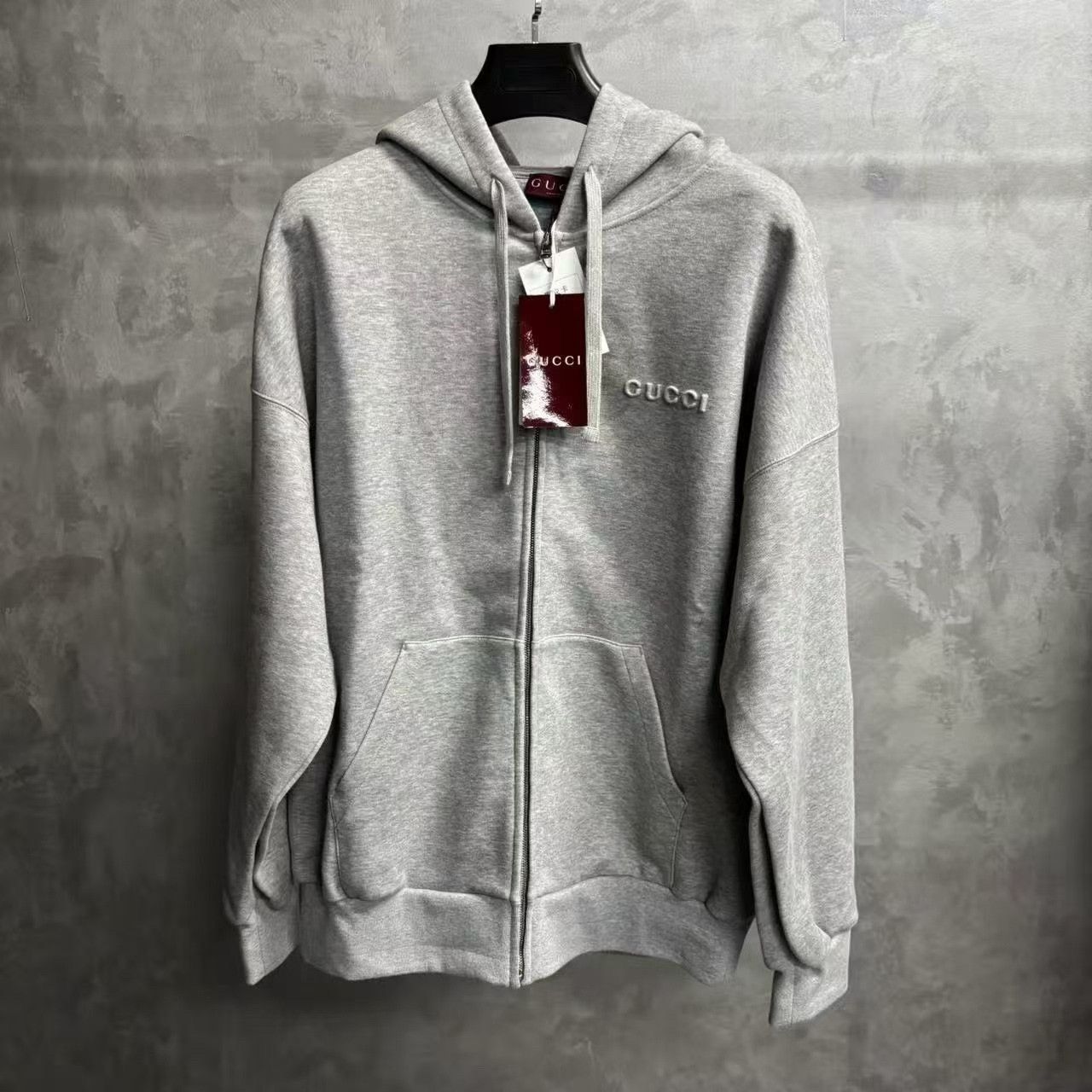 Gucci Gucci Embroidered Oversized Gray Hoodie m Men Size US M / EU 48-50 / 2 - 1 Thumbnail