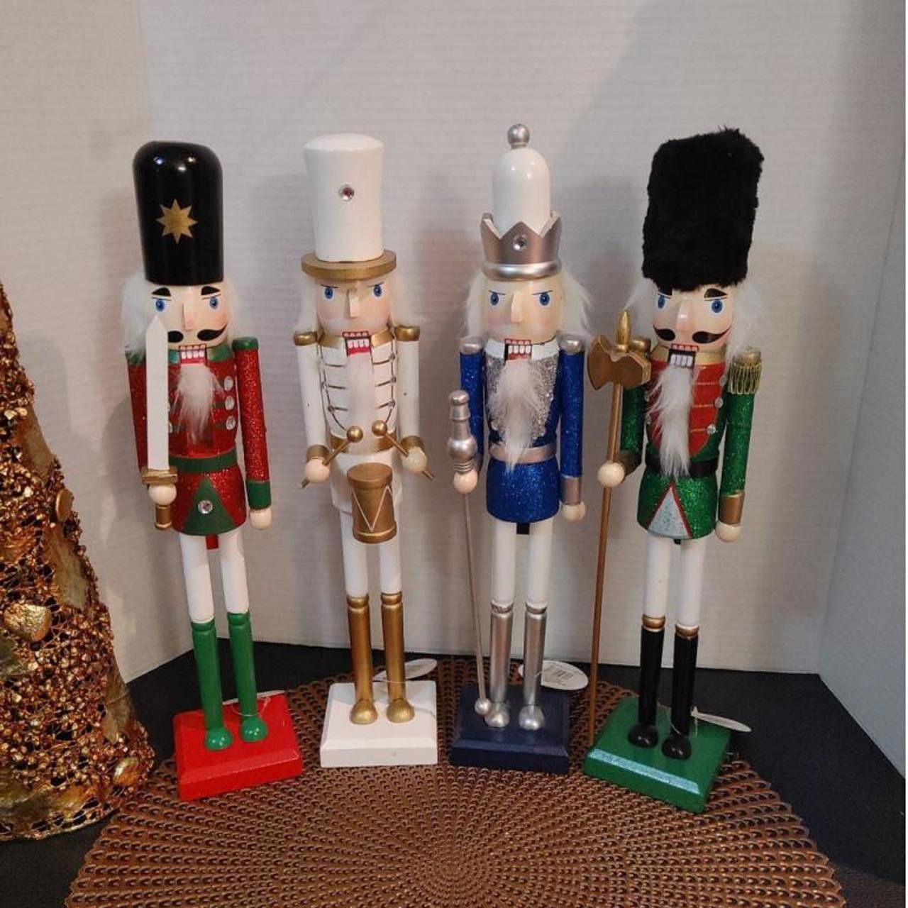 Designer Set of 4 Colorful Nutcracker Figurines - Christmas Decor Size ONE SIZE - 1 Thumbnail