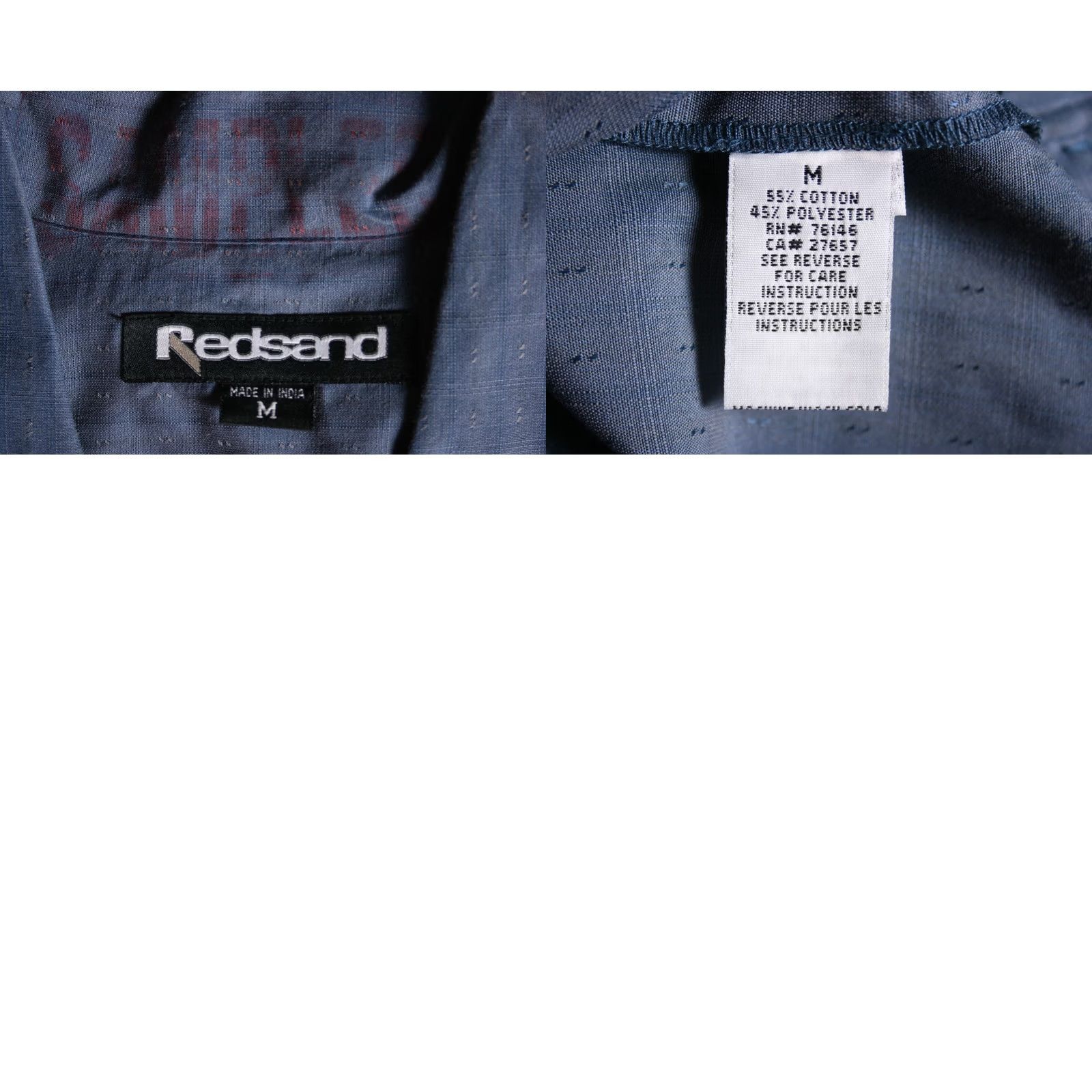 Vintage VINTAGE Redsand Shirt Men Short Sleeve Button-Up Sz. M Blue 90s Lounge Shirt Size US M / EU 48-50 / 2 - 8 Thumbnail