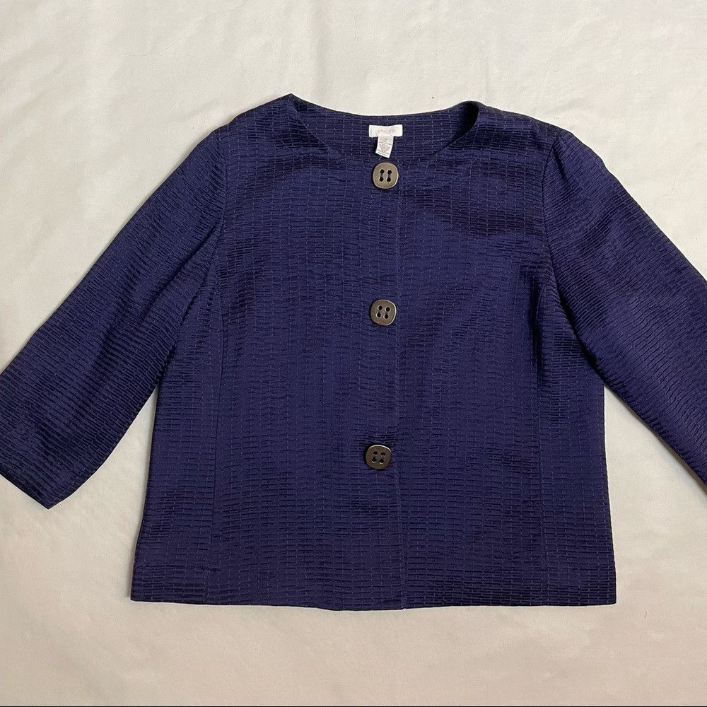 Chicos NWT New Chico's TRAVELERS COLLECTION Texture Button Mandy J Size L / US 10 / IT 46 - 6 Thumbnail