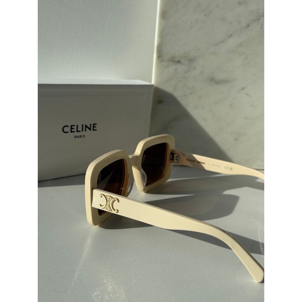 Celine NEW Celine CL40304U Triomphe Square Ivory Sunglasses Size ONE SIZE - 2 Thumbnail