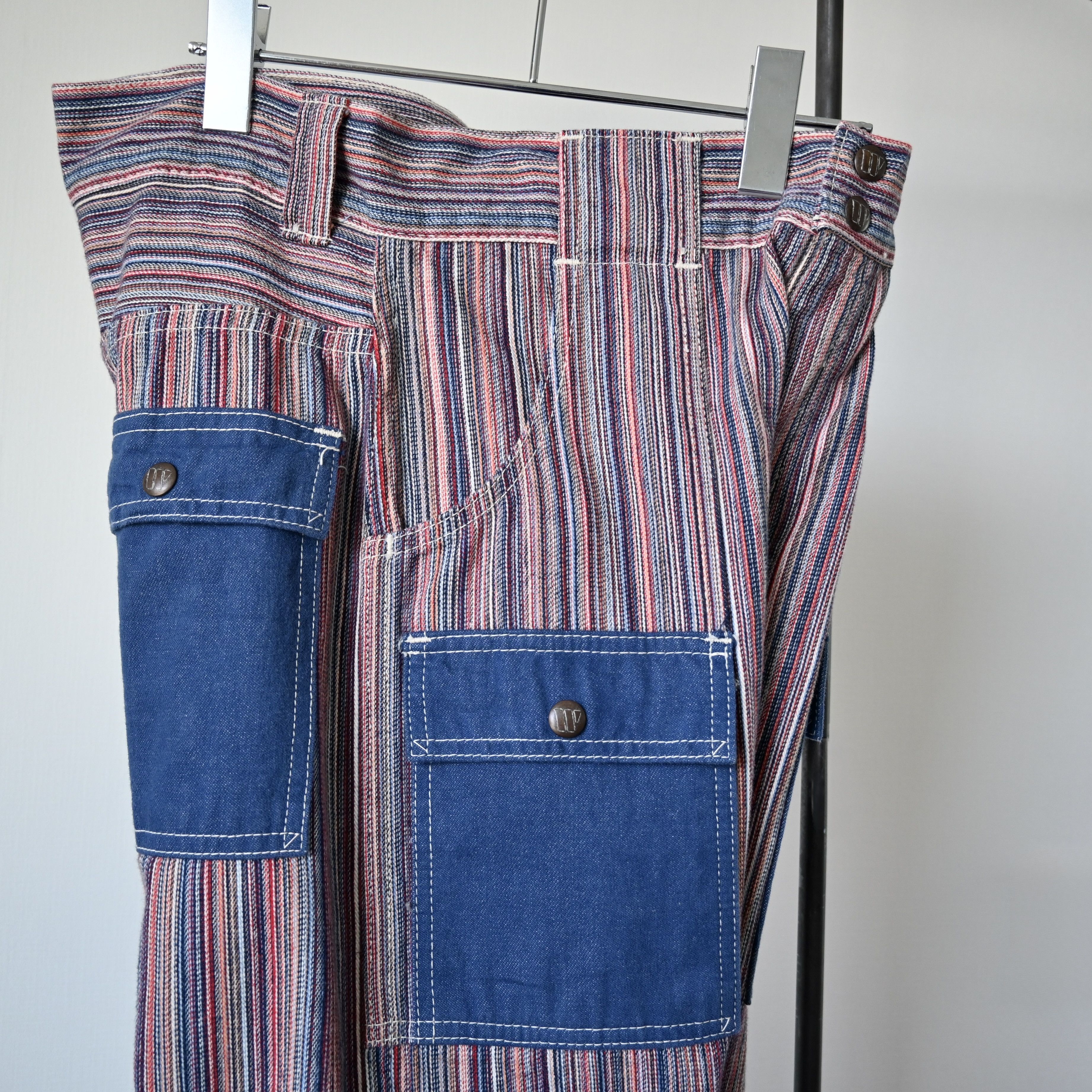 Warehouse & Co. DUBBLE WORKS 1970s Lee inspired striped cotton bush jeans Size US 31 - 5 Thumbnail