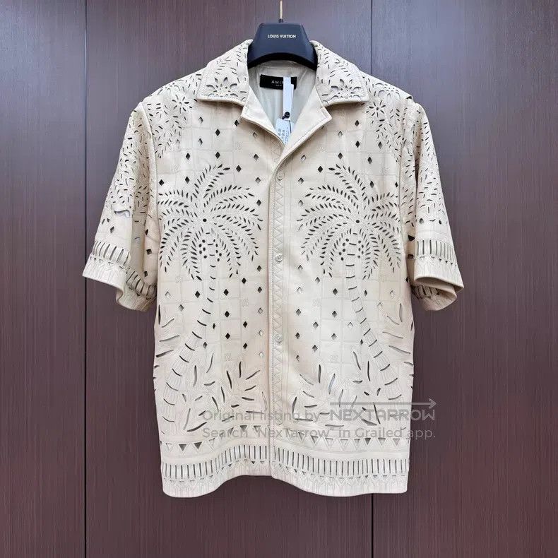 Amiri Amiri Cutout palm tree leather shirt Size US S / EU 44-46 / 1 - 1 Thumbnail
