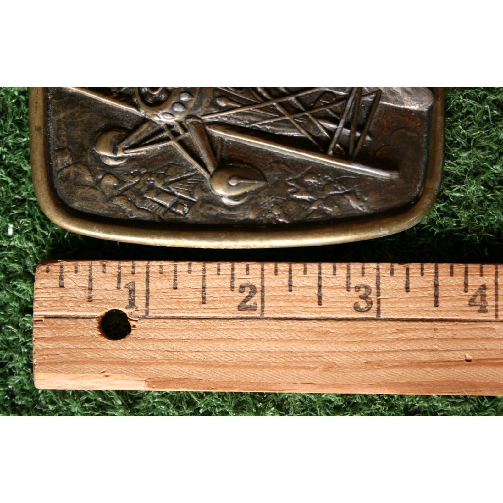 Vintage VINTAGE AVON Bi-Plane Airplane Rectangular Belt Buckle Size ONE SIZE - 3 Thumbnail