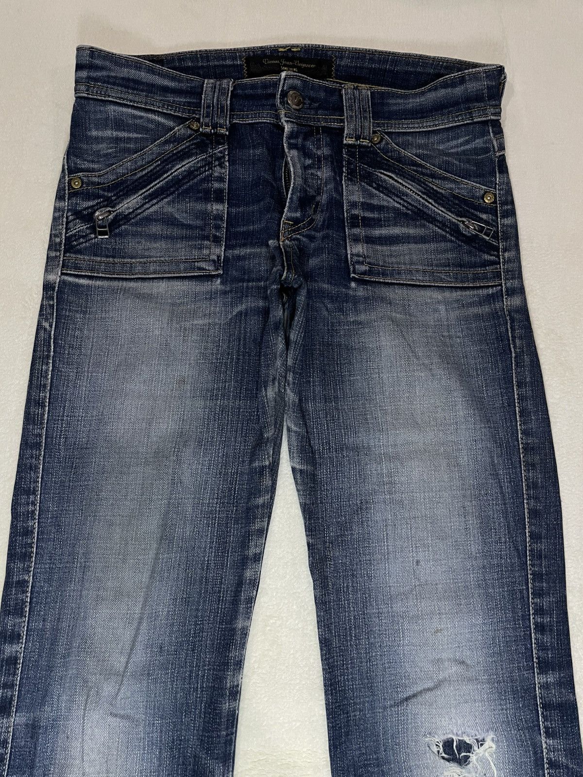 Edwin Vintage Something Edwin Mudwash Ripped Boot Cut Denim Jeans Size US 31 - 1 Thumbnail