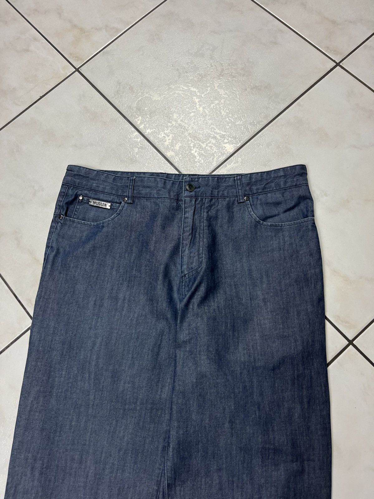 Designer × Mugler × Thierry Mugler Vintage Thierry Mugler men denim jeans pants alien goth dark Size US 34 / EU 50 - 3 Thumbnail