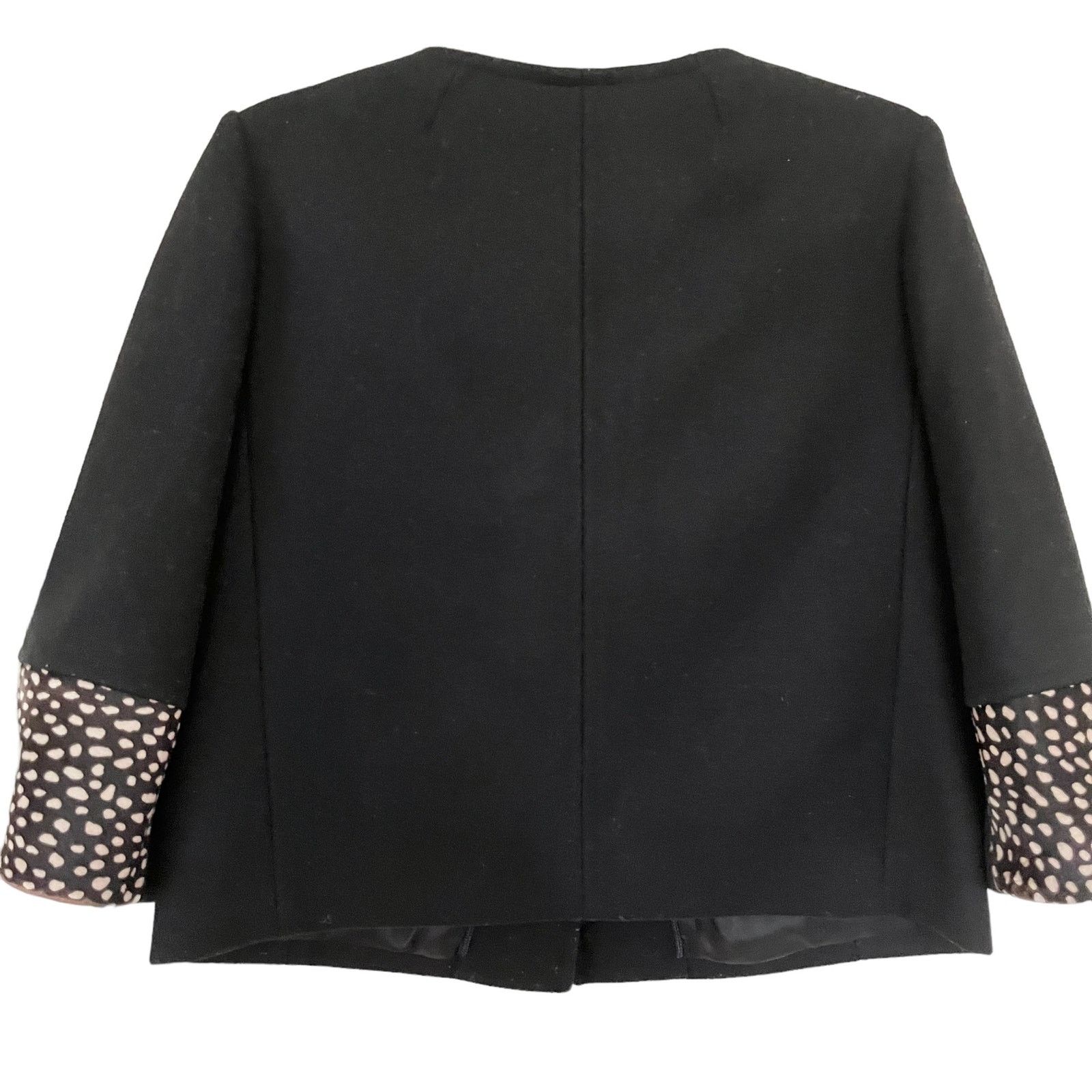Tory Burch Tory Burch Peggy Calf Half Trimmed Wool Blend Jacket Black Size XL / US 12-14 / IT 48-50 - 3 Thumbnail