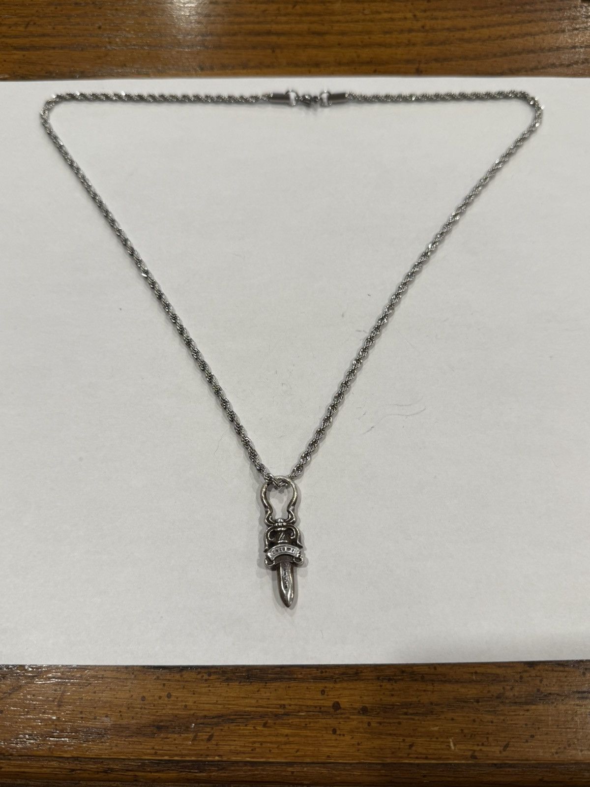 Chrome Hearts Chrome Hearts Dagger Pendant Silver Rope Chain Necklace 925 Size ONE SIZE - 6 Thumbnail