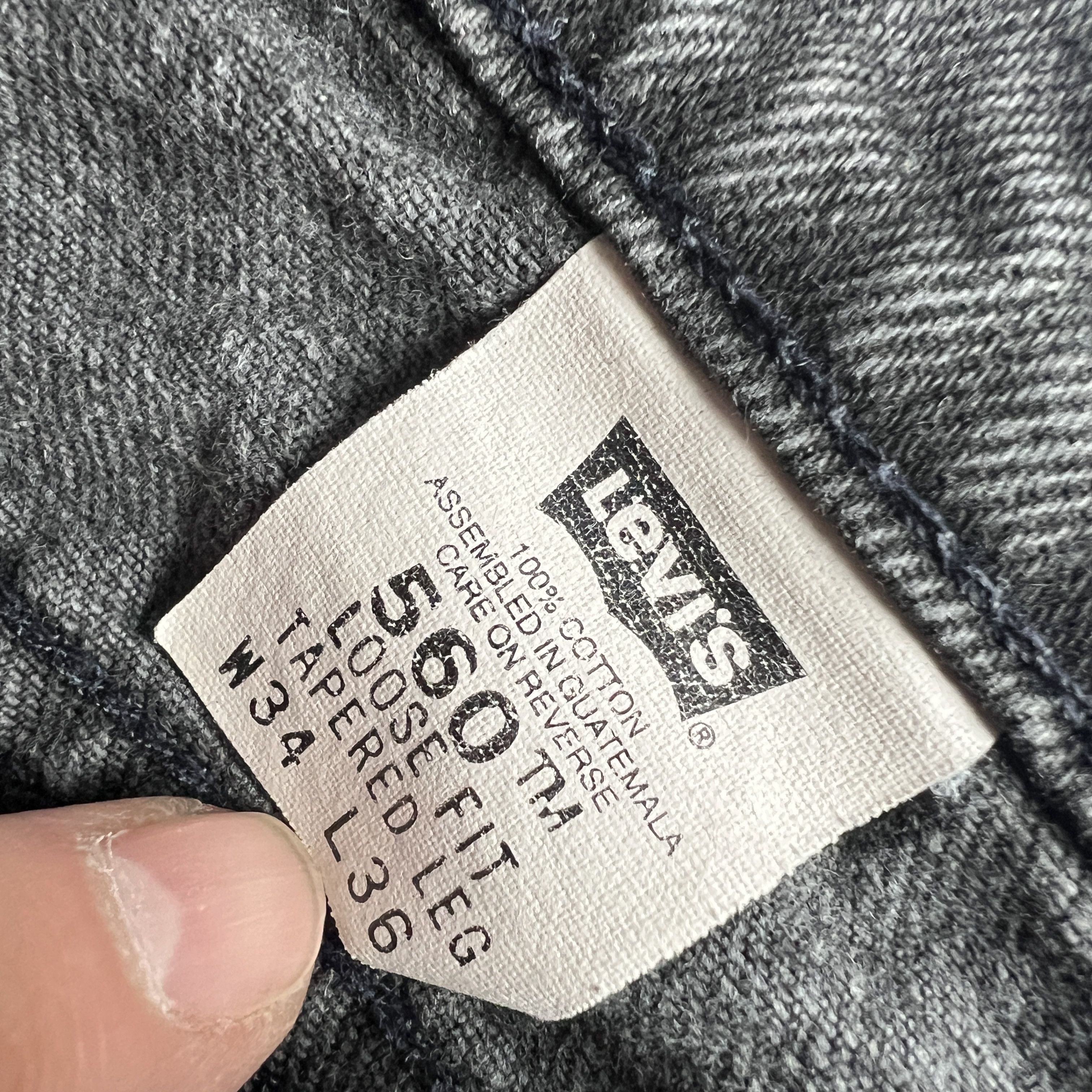 Levi's VTG 90s Levi's Jean 560 Loose Taper Black Denim Orange Tab Size US 32 / EU 48 - 10 Thumbnail