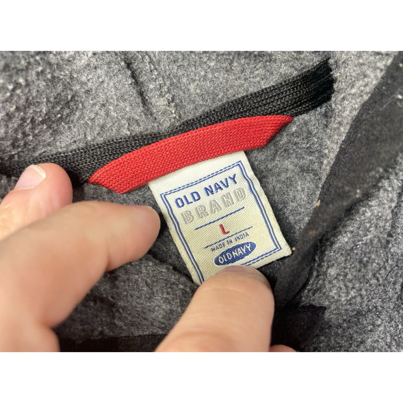 Old Navy VINTAGE Old Navy Hoodie Sweatshirt Gray Fleece Embroidered Size Large Mens Crew Neck Long Sleeve Hooded Pockets 80s 90s Size US L / EU 52-54 / 3 - 4 Thumbnail